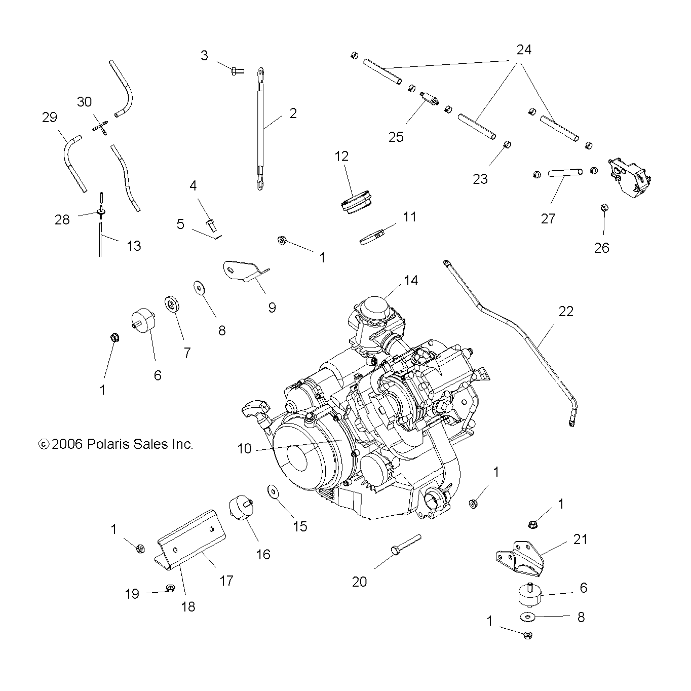 ENGINE, MOUNTING - A07CA32AA (49ATVENGINEBOSS)