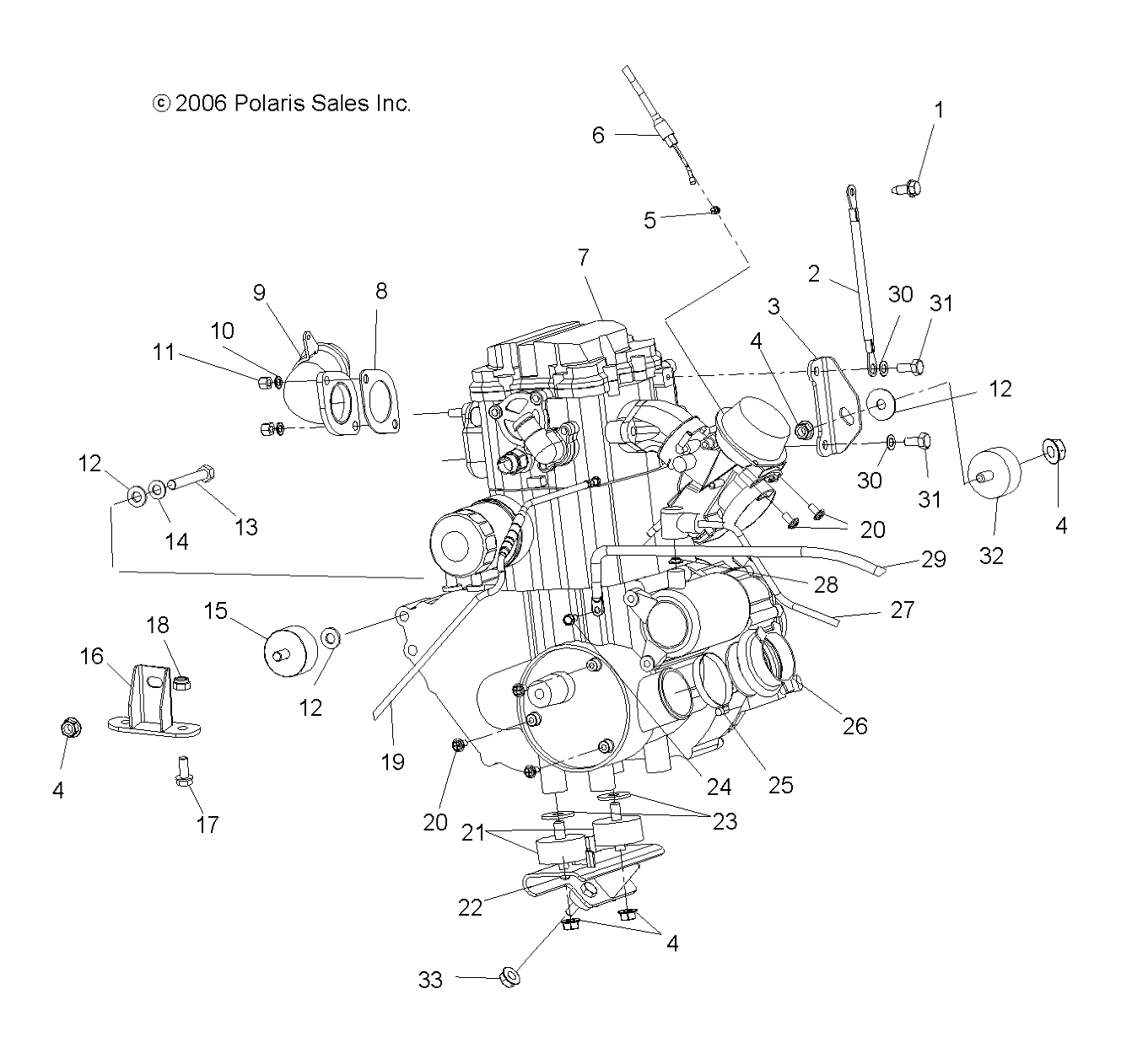 ENGINE, MOUNTING - A07BG50AA/FA (49ATVENGINESCRAM)