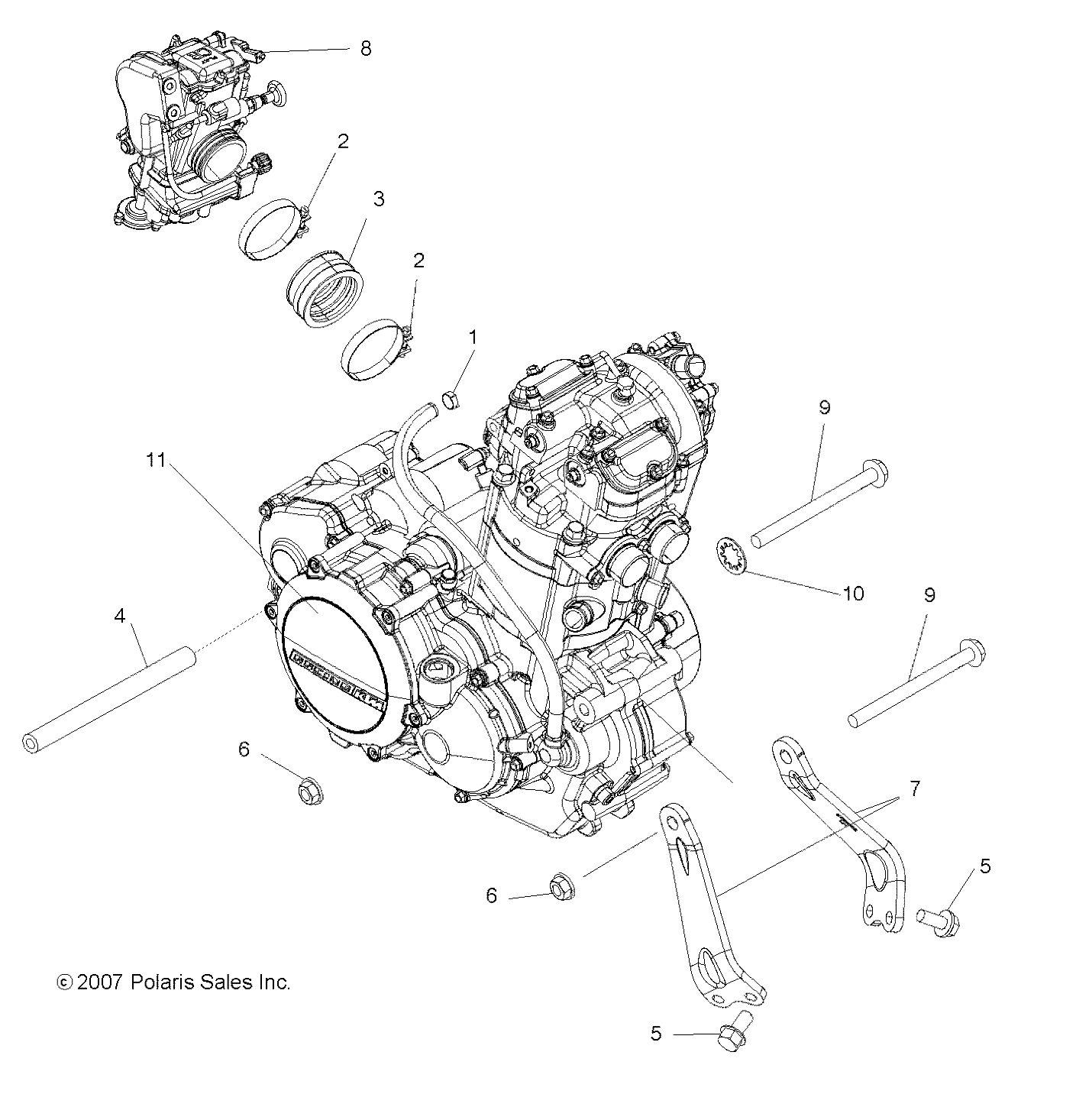 ENGINE, MOUNTING - A08GJ52AA/AB/AC (49ATVENGINEMTG08OUT525S)