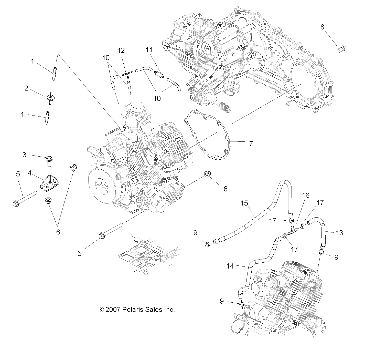 ENGINE, MOUNTING - A08LH27AW/AX/AZ (49ATVENGINEMTG08SP300)