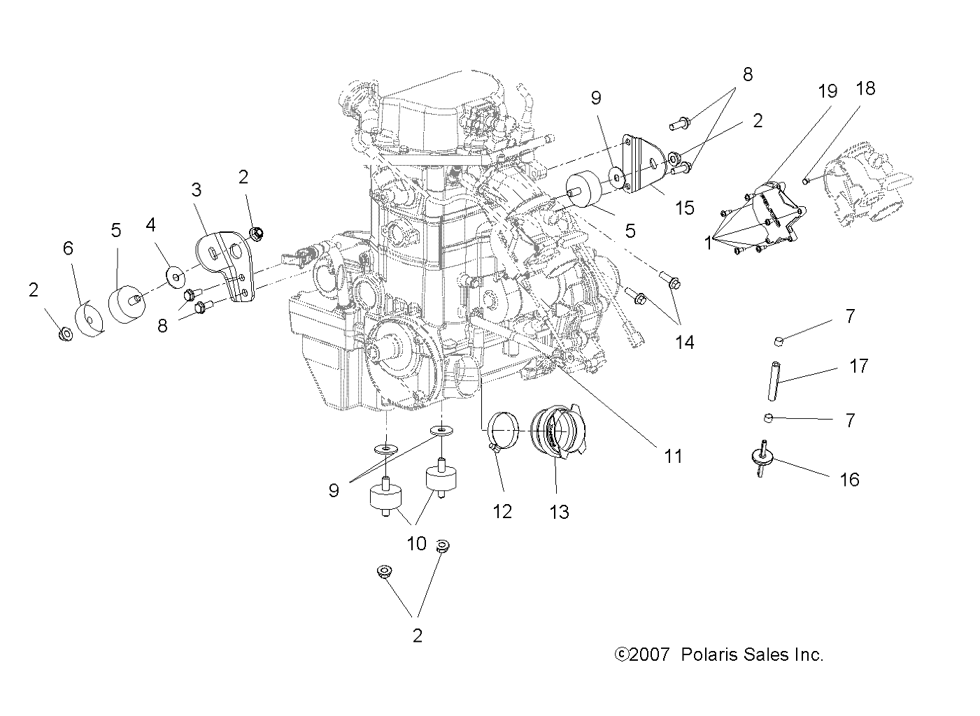 ENGINE, MOUNTING - A08MN76AF/AL/AQ/AR/AS/AT/AX (49ATVENGINEMTG08SP800EFI)