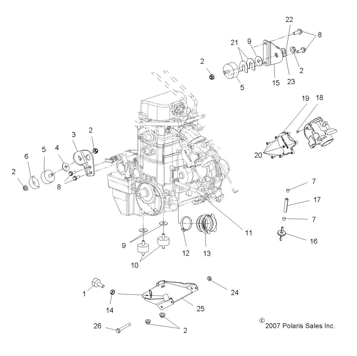 ENGINE, MOUNTING - A08TN68AX/AZ (49ATVENGINEMTG08SPX27)