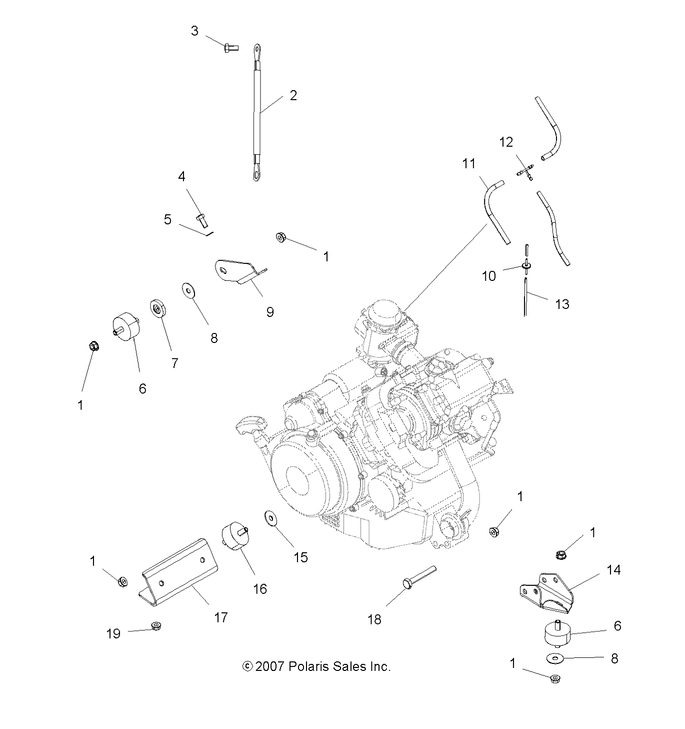 ENGINE, MOUNTING - A09CA32AA (49ATVENGINEMTG08TB)