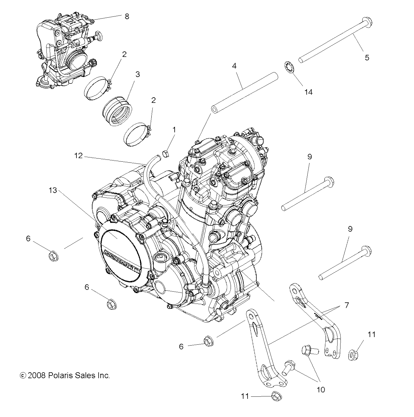 ENGINE, MOUNTING - A09GP52AA (49ATVENGINEMTG09OUT525)