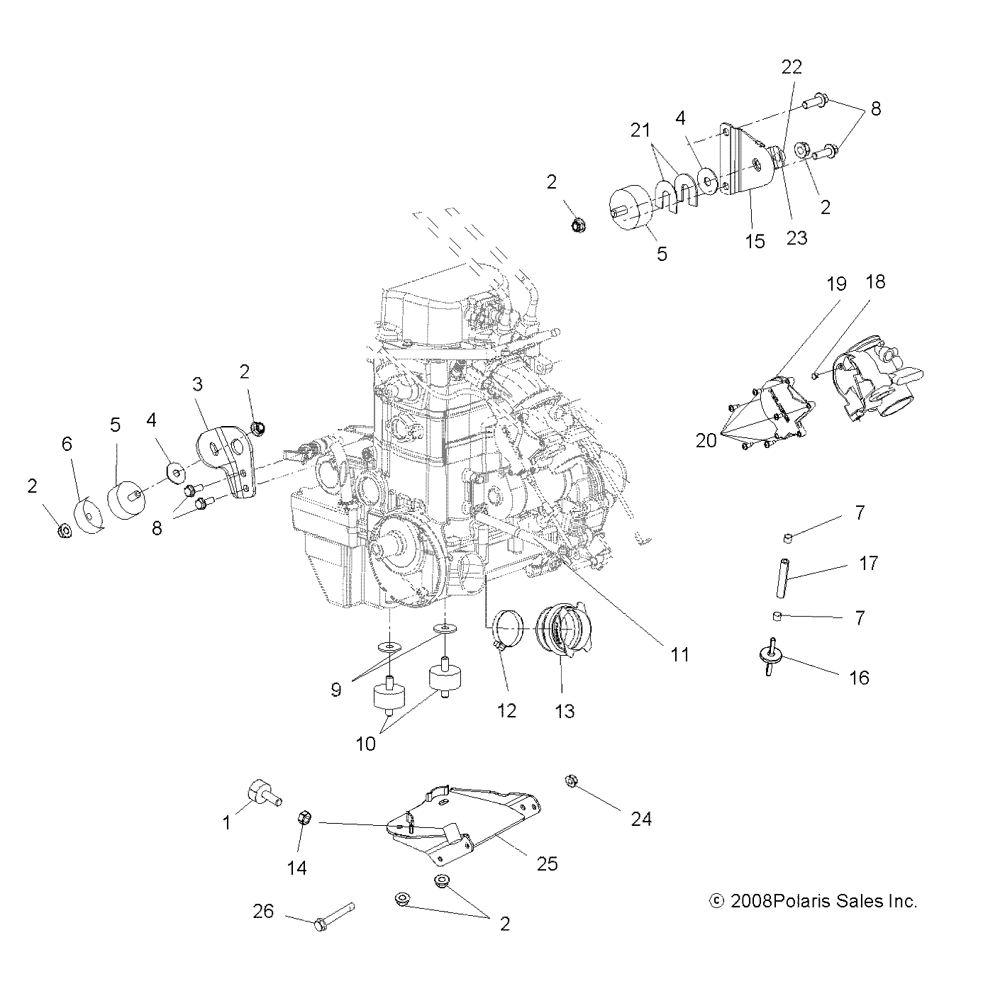 ENGINE, MOUNTING - A09TN76AL/AX/AZ (49ATVENGINEMTG09SPX2800)