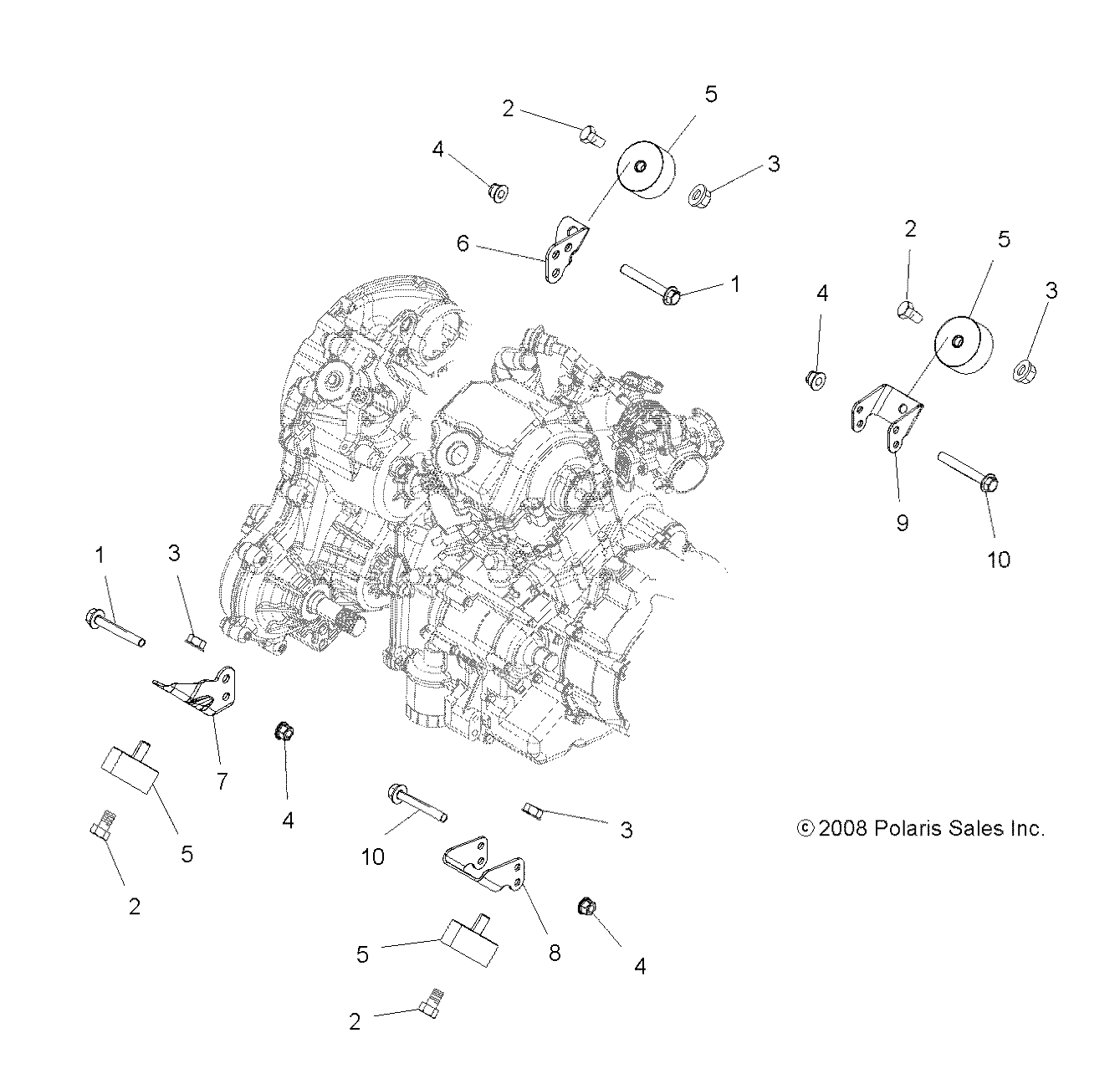 ENGINE, MOUNTING - A09ZN55AL/AQ/AS/AT/AX (49ATVENGINEMTG09SPXP550)