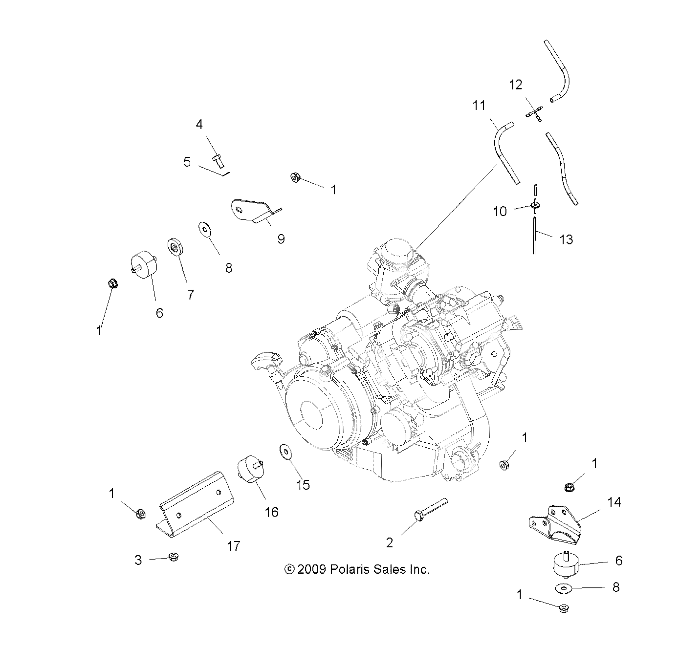 ENGINE, MOUNTING - A13EA32FA (49ATVENGINEMTG10BOSS)