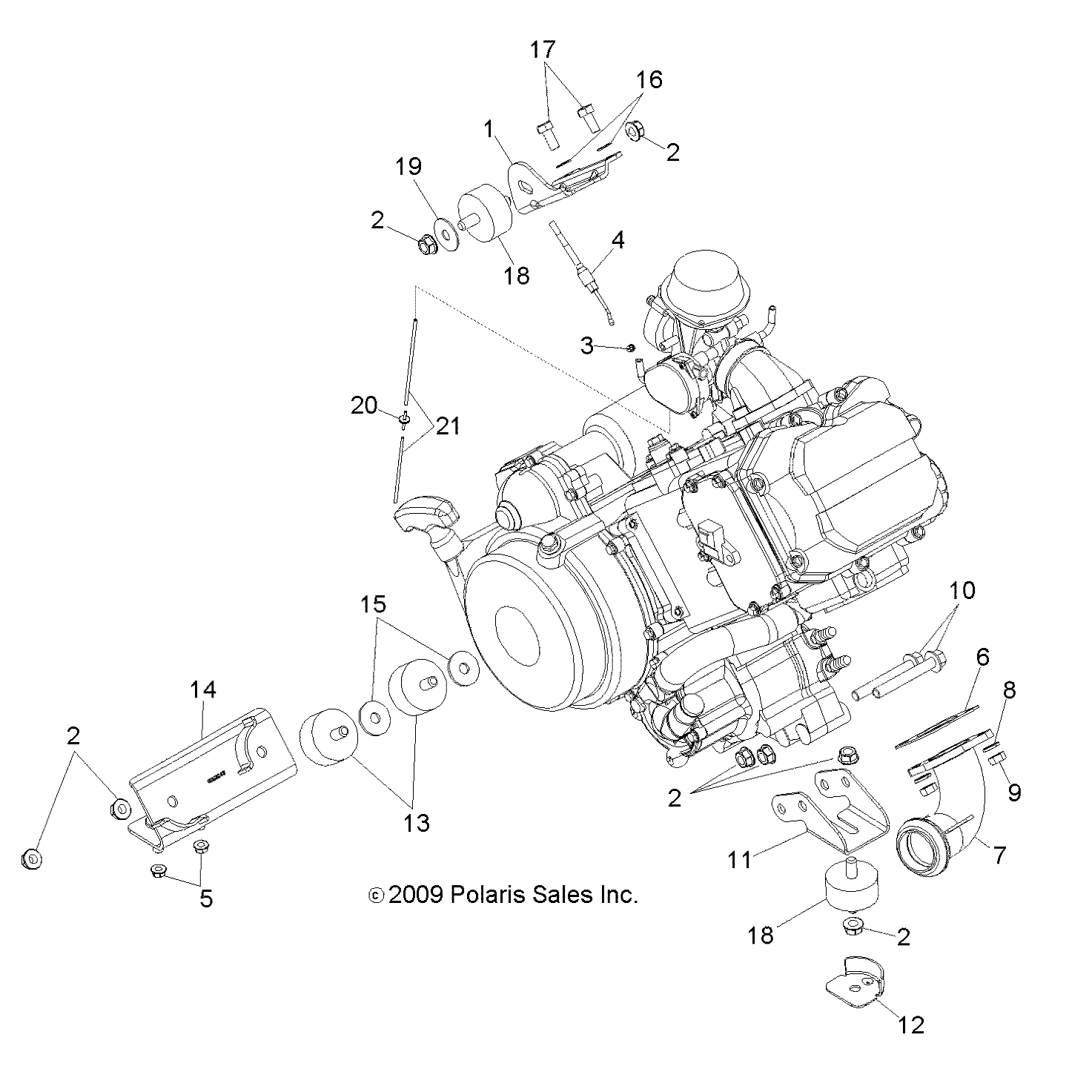 ENGINE, MOUNTING - A11NG50FA (49ATVENGINEMTG10SCRAM)