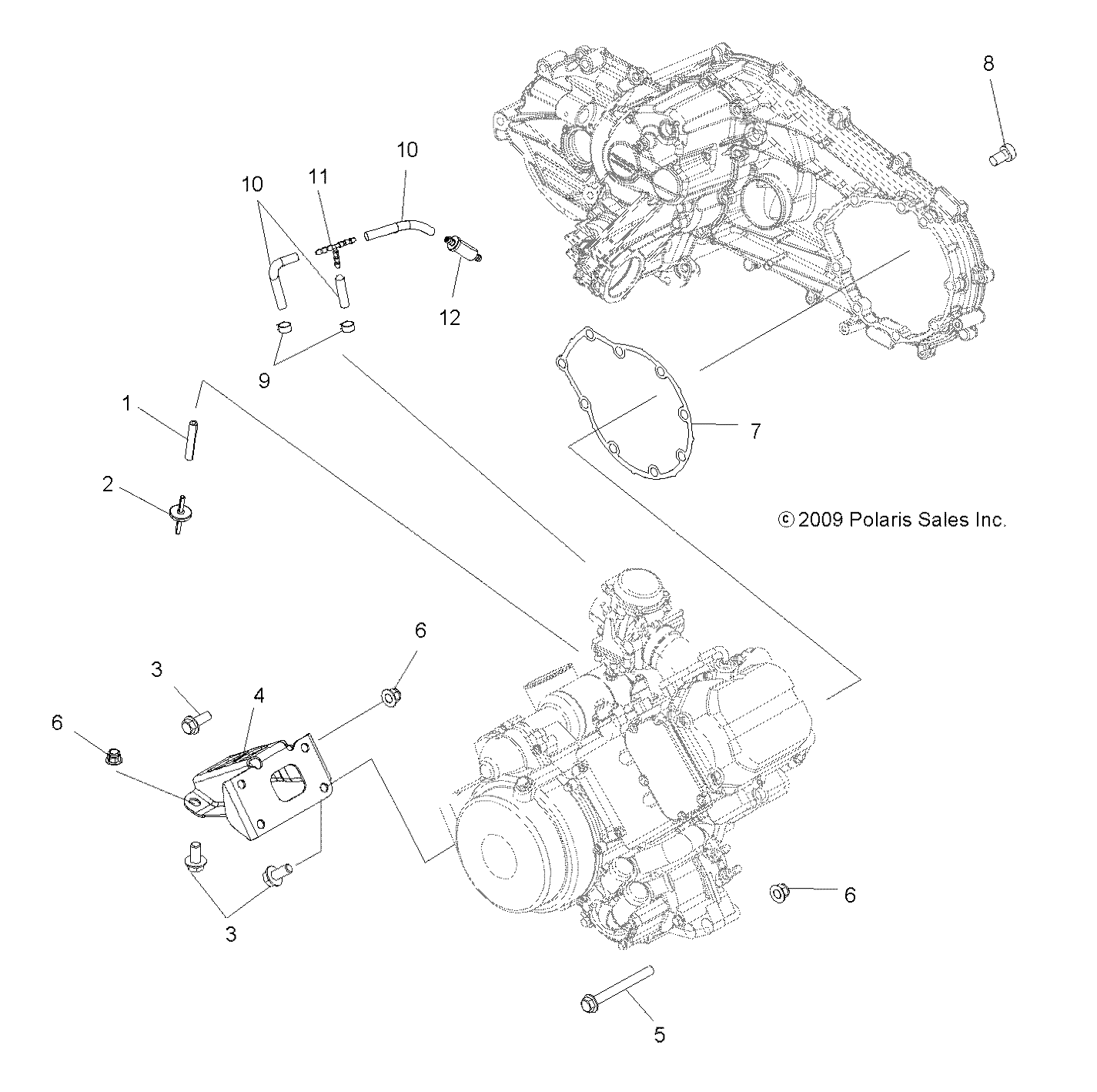 ENGINE, MOUNTING - A09LH46AQ/AX/AZ (49ATVENGINEMTG10SP400)