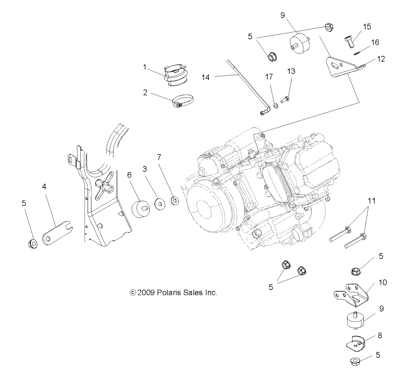 ENGINE, MOUNTING - A10MN50ET (49ATVENGINEMTG10SP500)