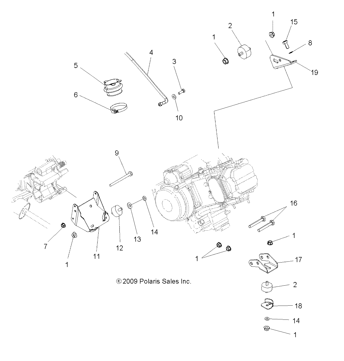 ENGINE, MOUNTING - A10DH50AX/AZ (49ATVENGINEMTG10SP500TRG)