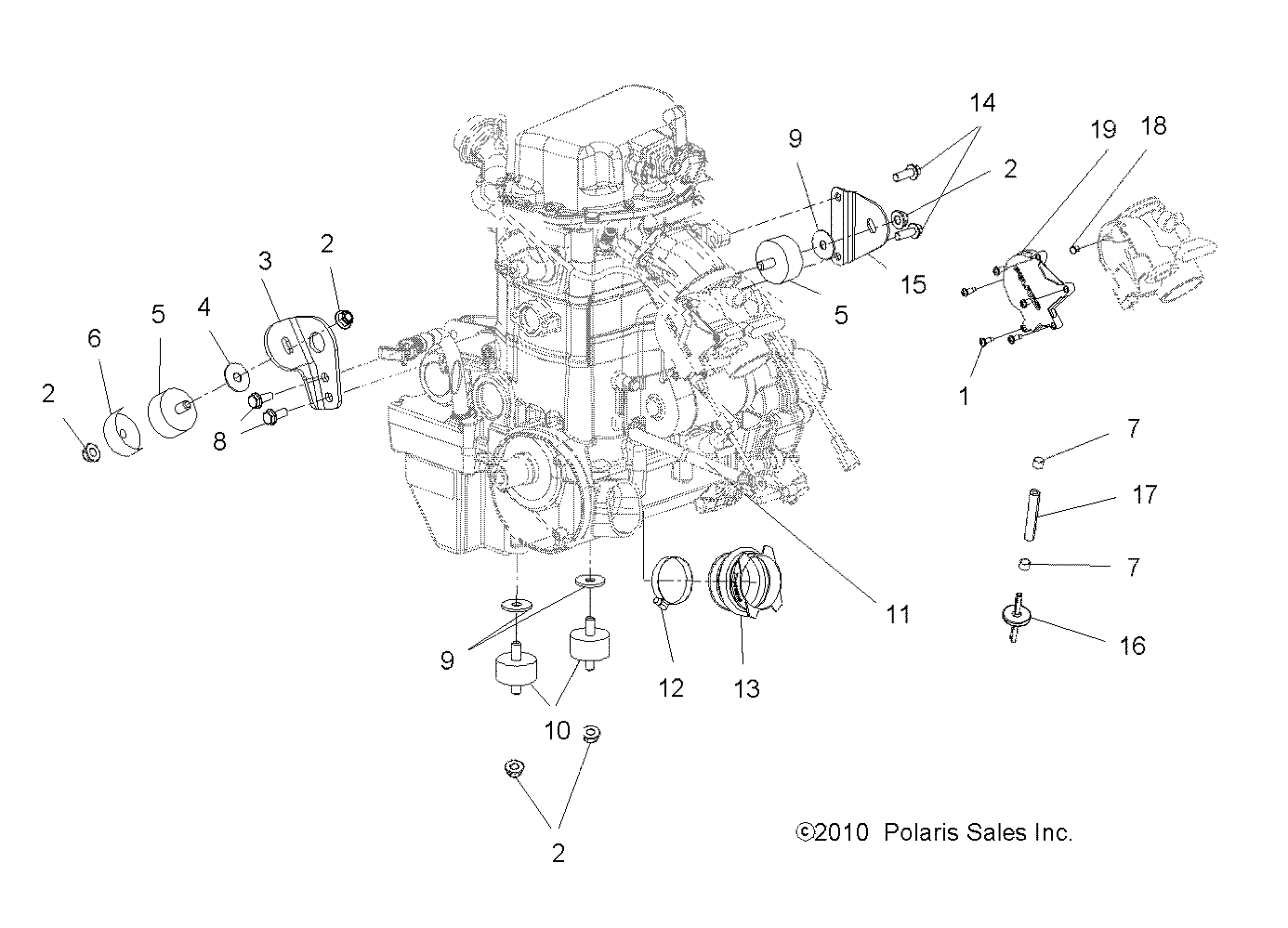 ENGINE, MOUNTING - A11CF76AA (49ATVENGINEMTG116X6)