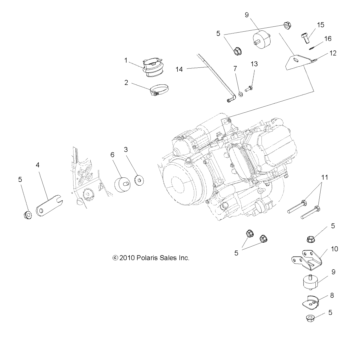 ENGINE, MOUNTING - A13MH50TD (49ATVENGINEMTG11SP500)