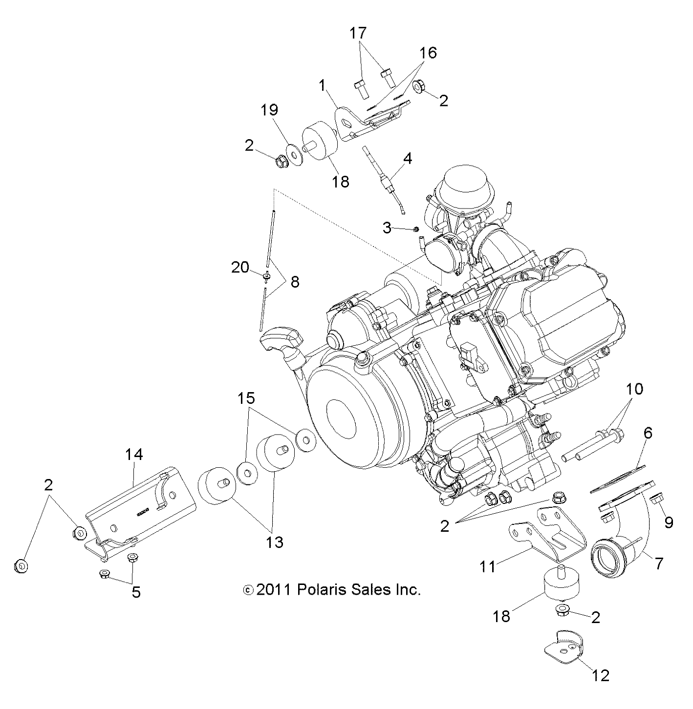 ENGINE, MOUNTING - A12NG50AA (49ATVENGINEMTG12SCRAM)