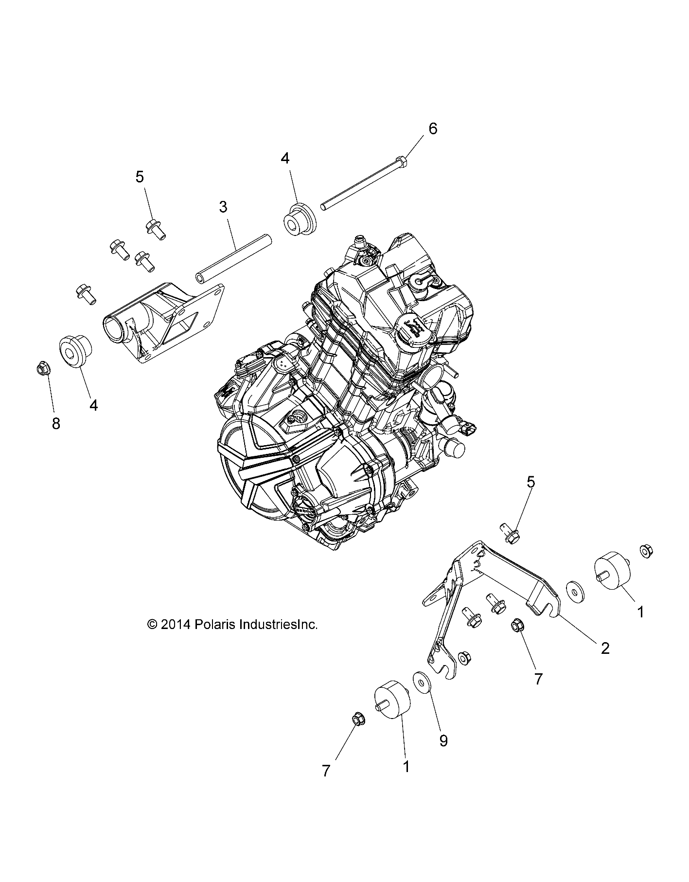 ENGINE, MOUNTING & LONG BLOCK - A15SAA32EH (49ATVENGINEMTG15SPETX)