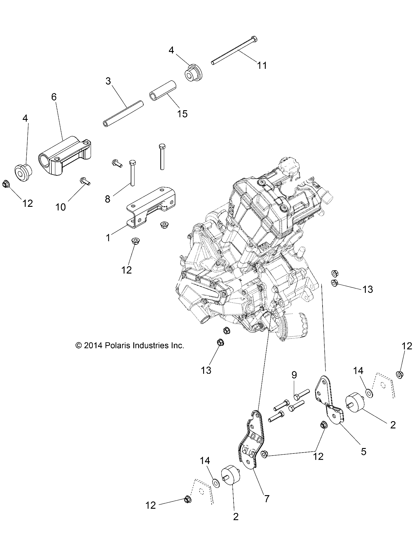 ENGINE, MOUNTING & LONG BLOCK - A18SJS57CU (49ATVENGINEMTG15QUAD)