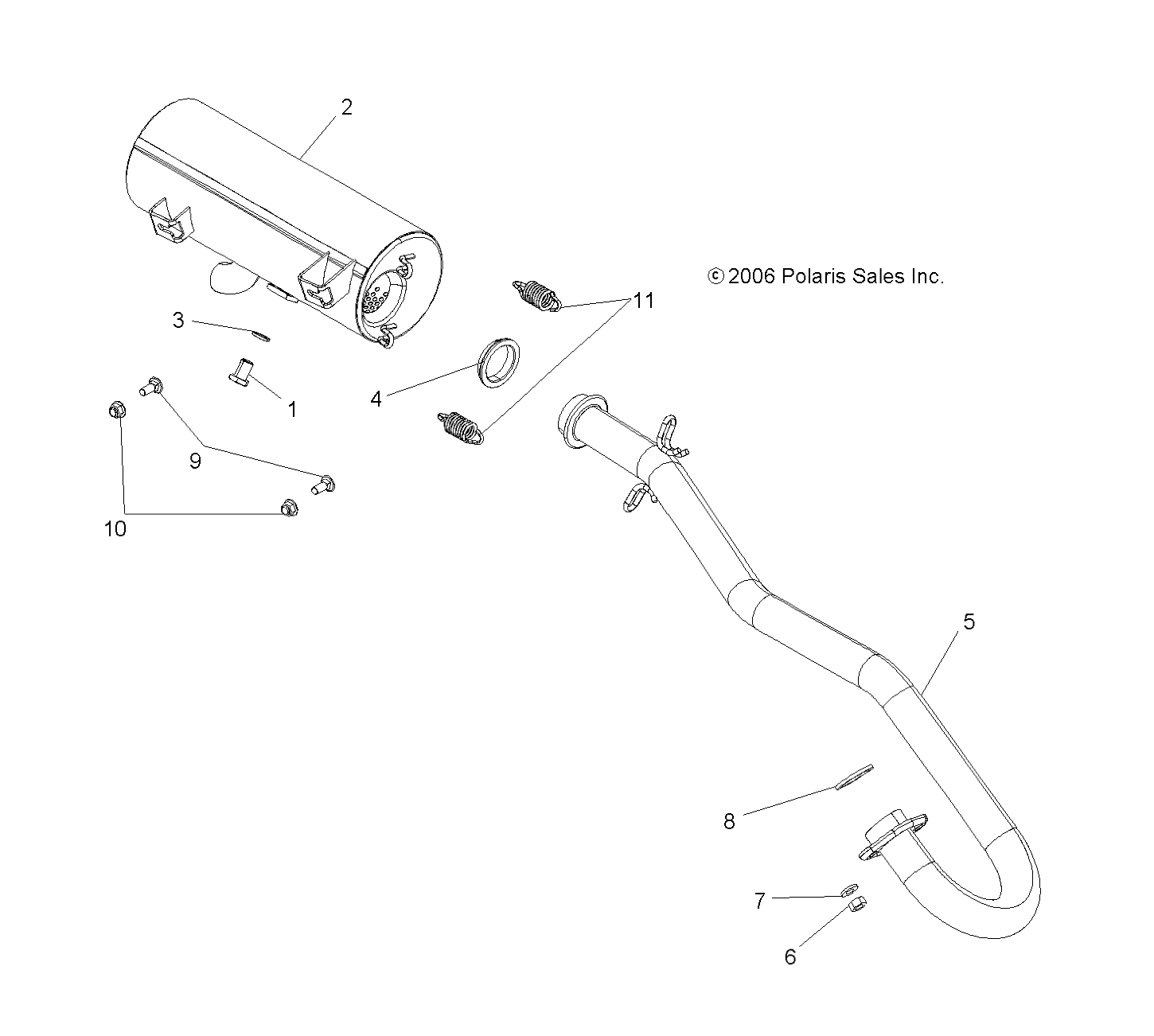 ENGINE, EXHAUST - A09LH27AX/AZ (49ATVEXHAUST07HAWK)