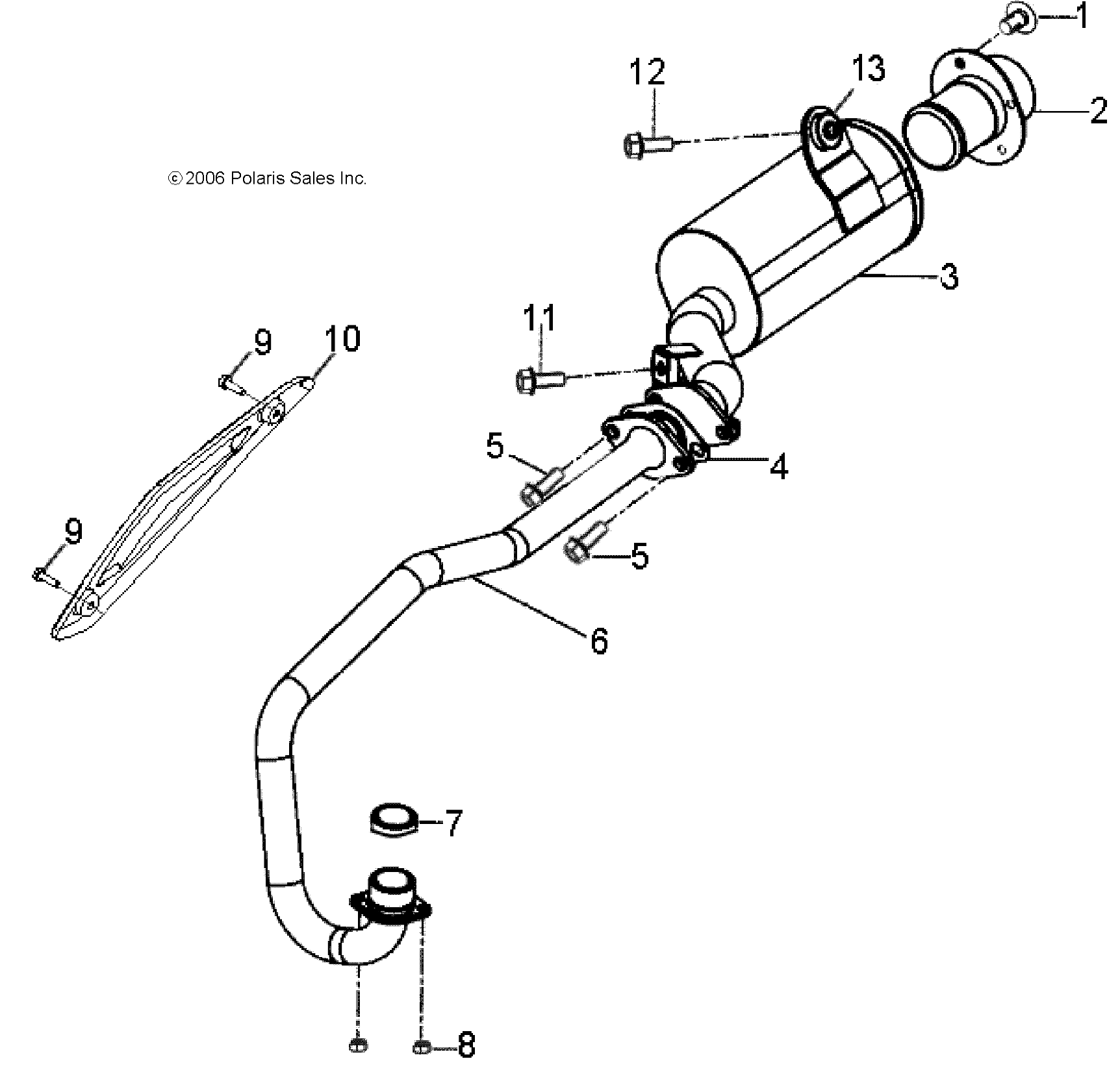 EXHAUST PIPE - A07KA09AA/AB/AD (49ATVEXHAUST07OTLW90)