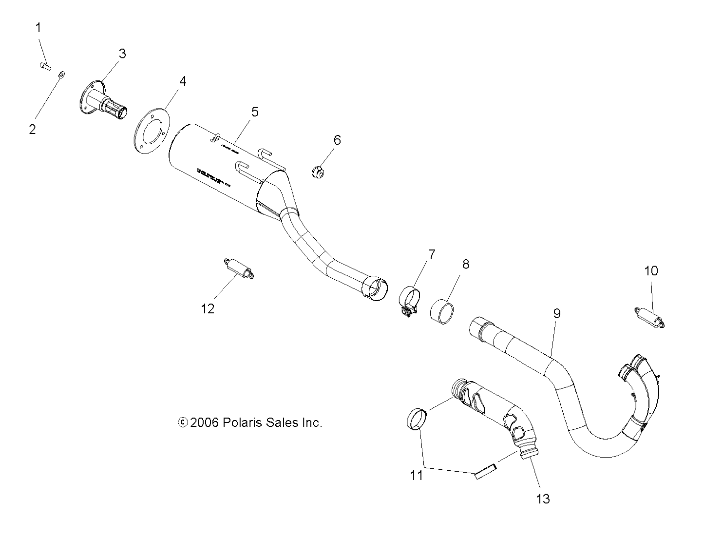 EXHAUST SYSTEM - A07GP52AA/AB (49ATVEXHAUST07OUT525)