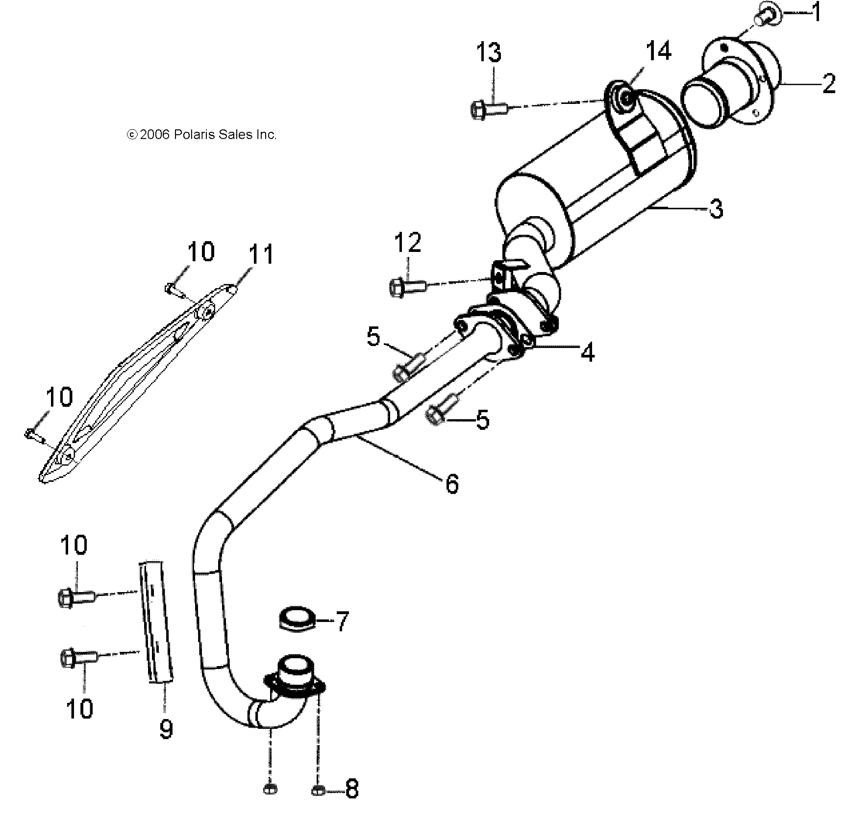 ENGINE, EXHAUST - A08KA09AB/AC/AD (49ATVEXHAUST08OUT90)