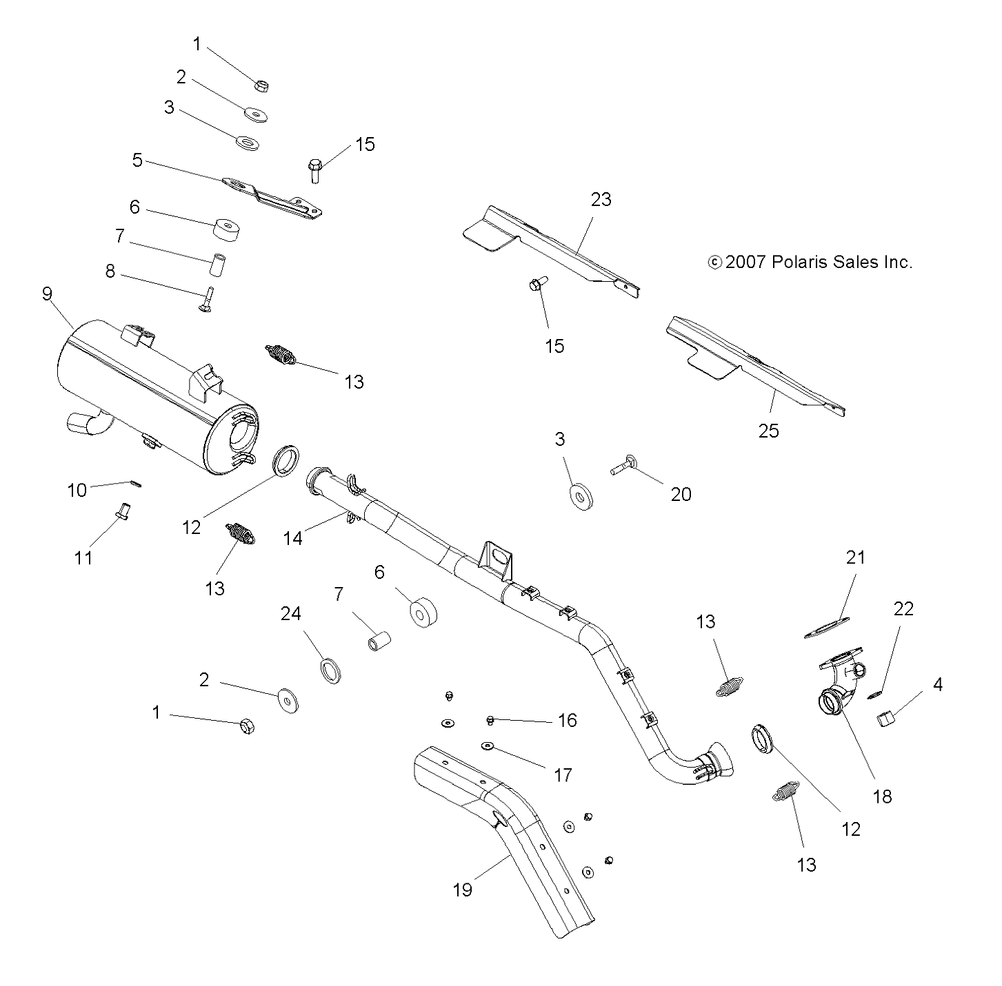 ENGINE, EXHAUST - A08DN50EA (49ATVEXHAUST08SPTRG500QD)