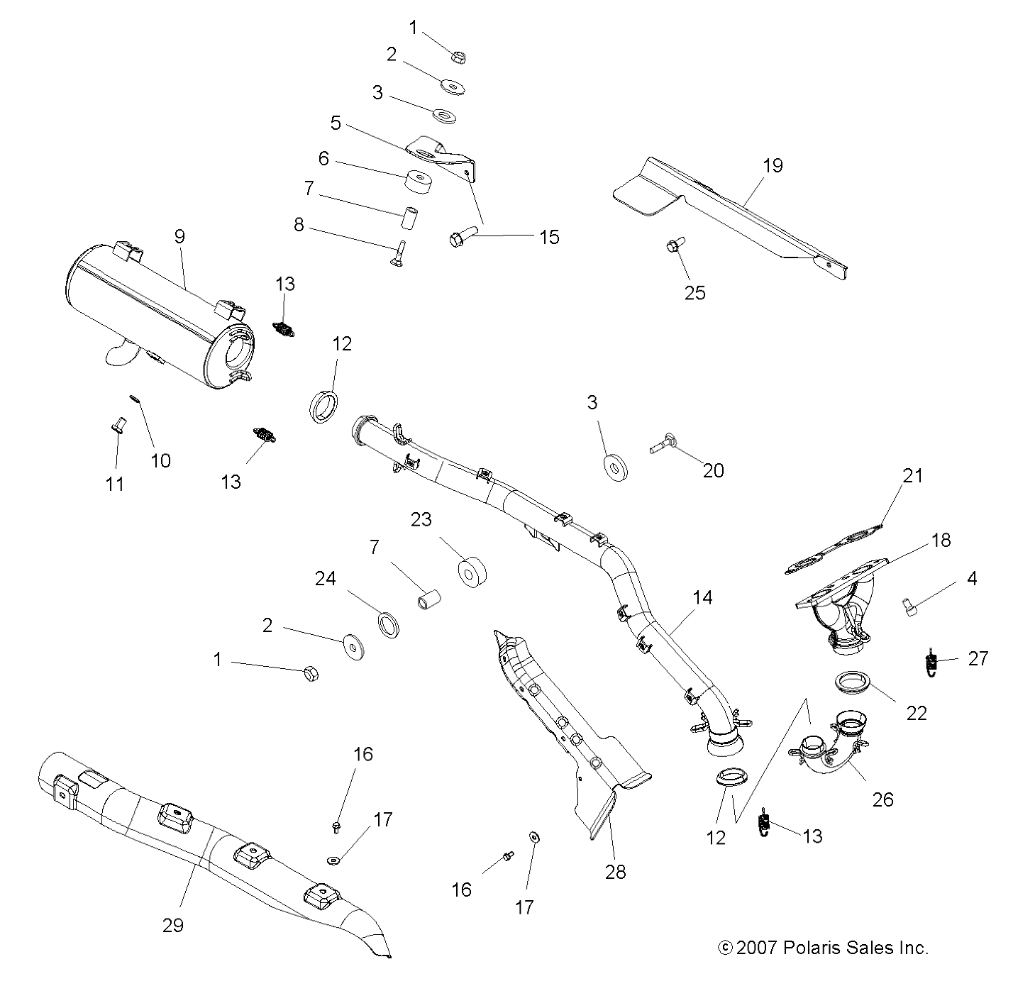 ENGINE, EXHAUST - A08TN68AX/AZ (49ATVEXHAUST08SPX27)