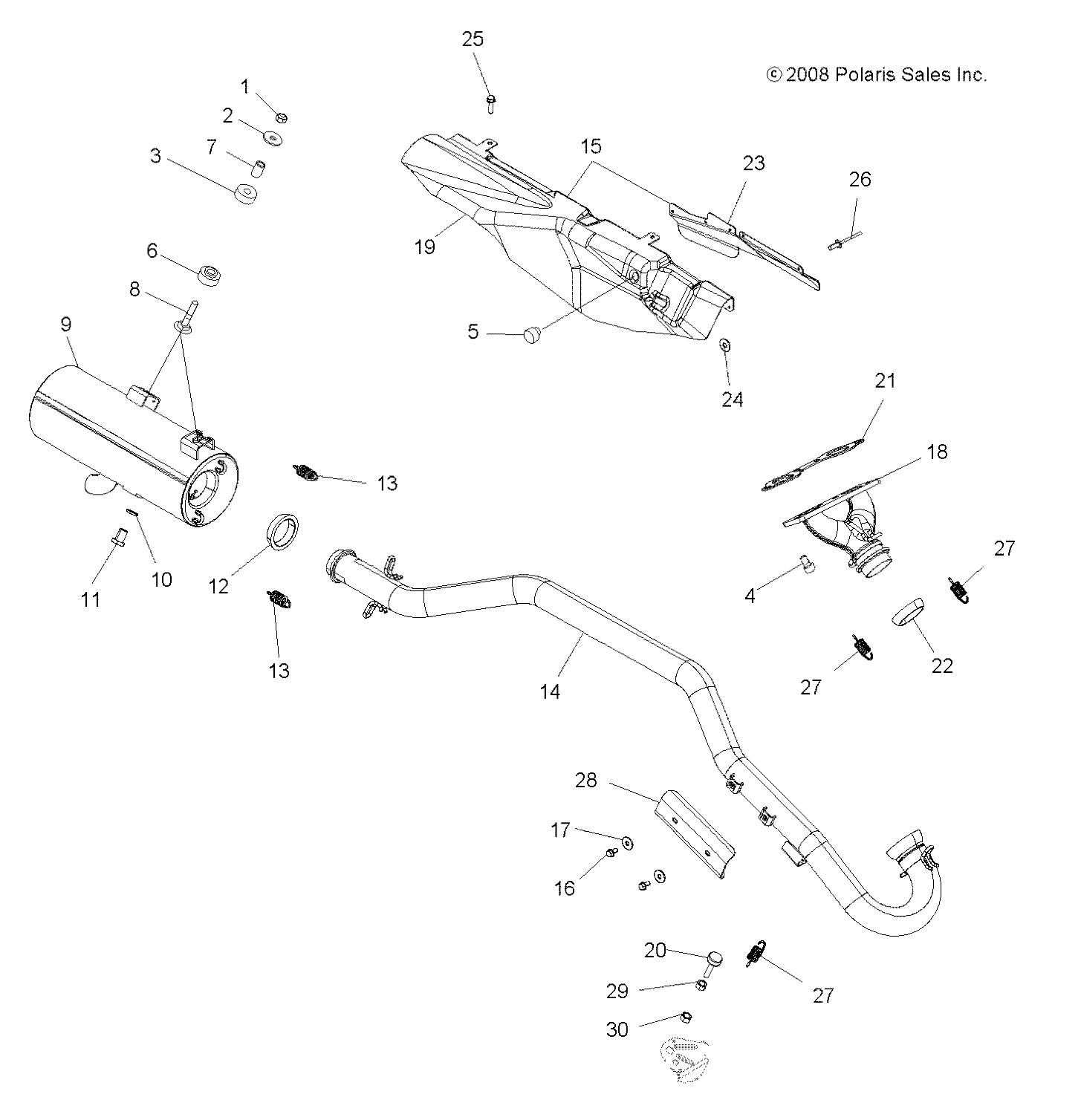 ENGINE, EXHAUST - A10CL76AA (49ATVEXHAUST096X6)