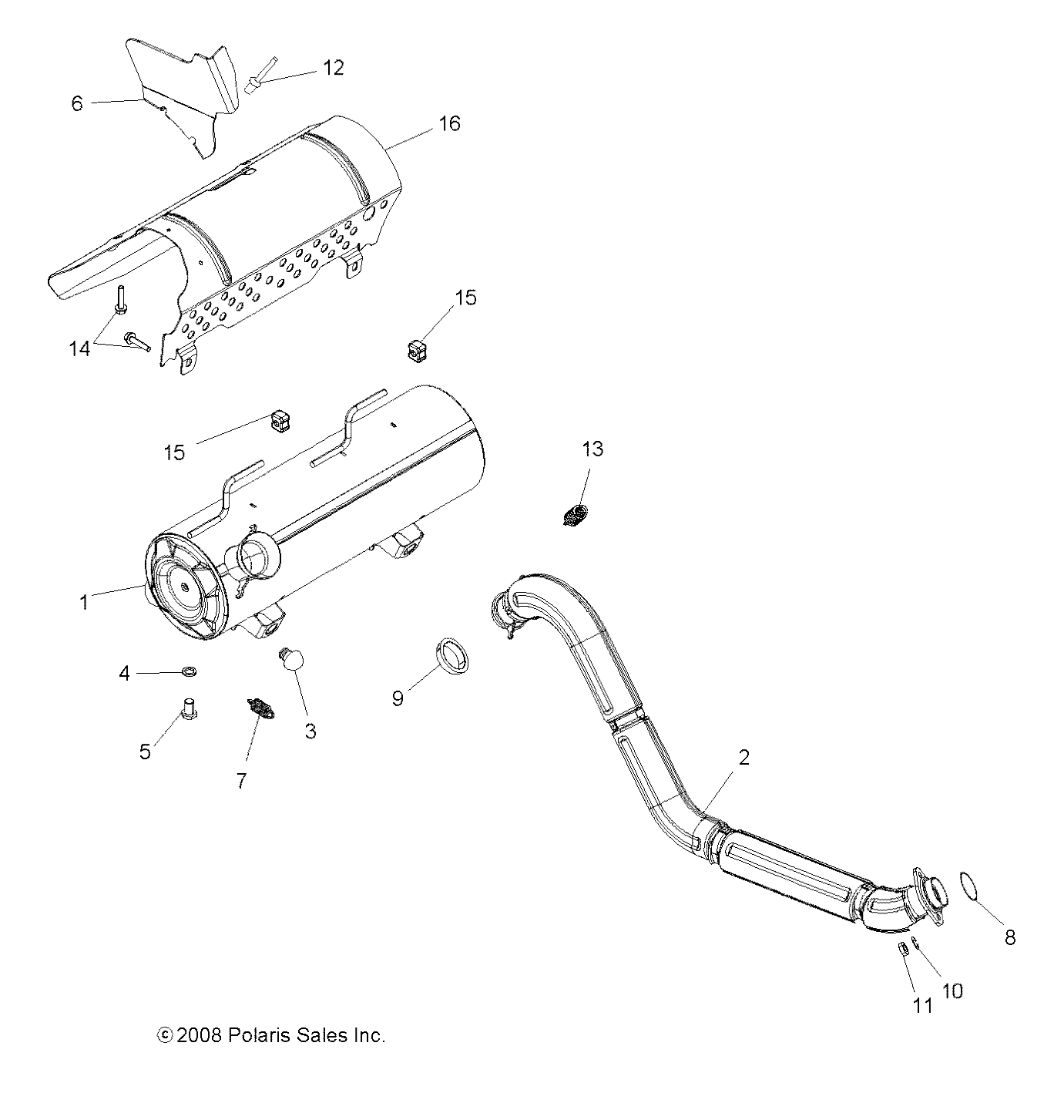 ENGINE, EXHAUST - A09ZN55AL/AQ/AS/AT/AX (49ATVEXHAUST09SPXP550)