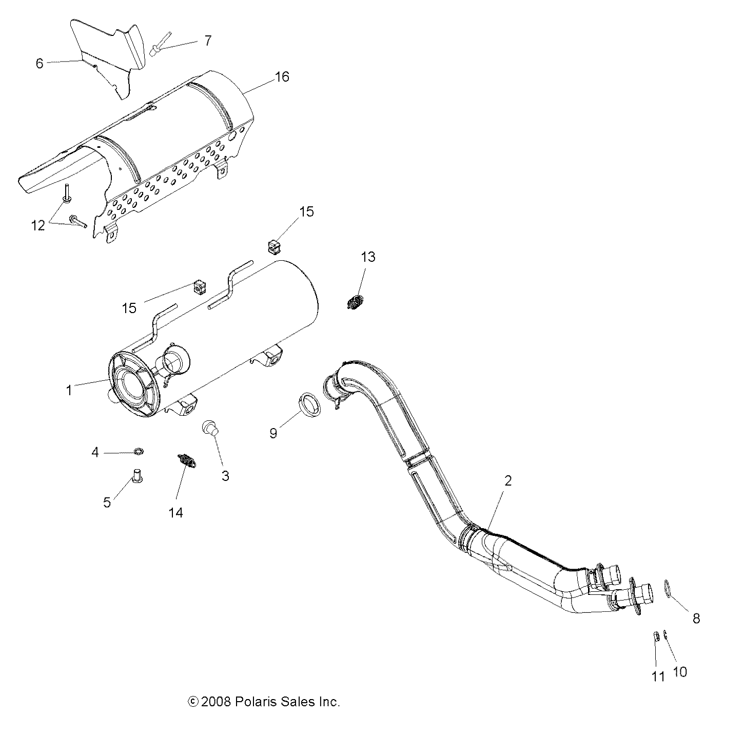 ENGINE, EXHAUST - A09ZN85/8X ALL OPTIONS (49ATVEXHAUST09SPXP850)