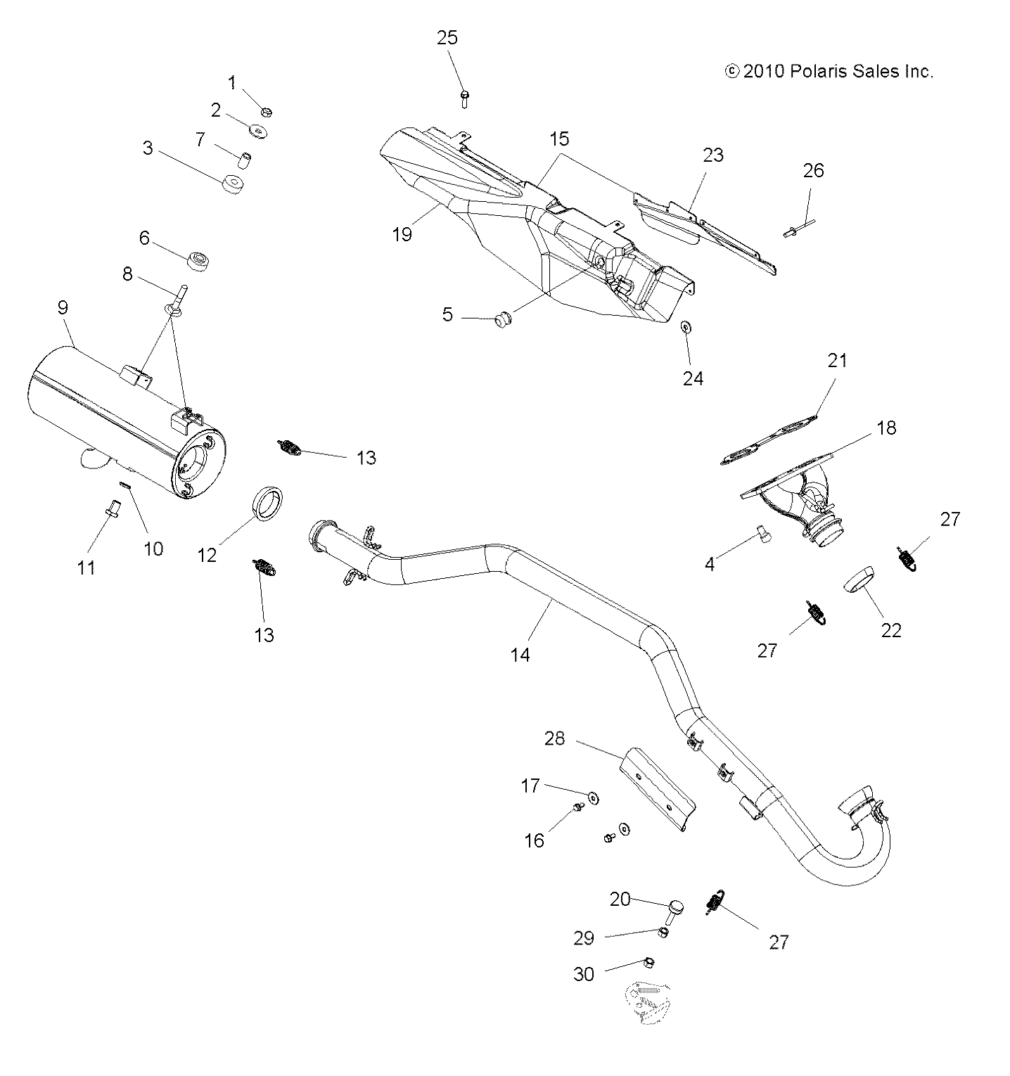 ENGINE, EXHAUST - A13CF76AA (49ATVEXHAUST116X6)