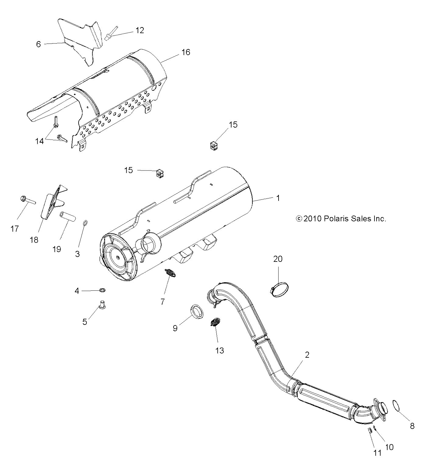 ENGINE, EXHAUST - A13ZN5EFF (49ATVEXHAUST11SPEPS550)