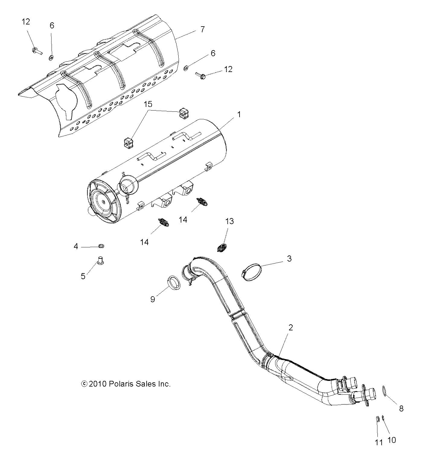 ENGINE, EXHAUST - A14DN8EFQ (49ATVEXHAUST11SPTRG850)