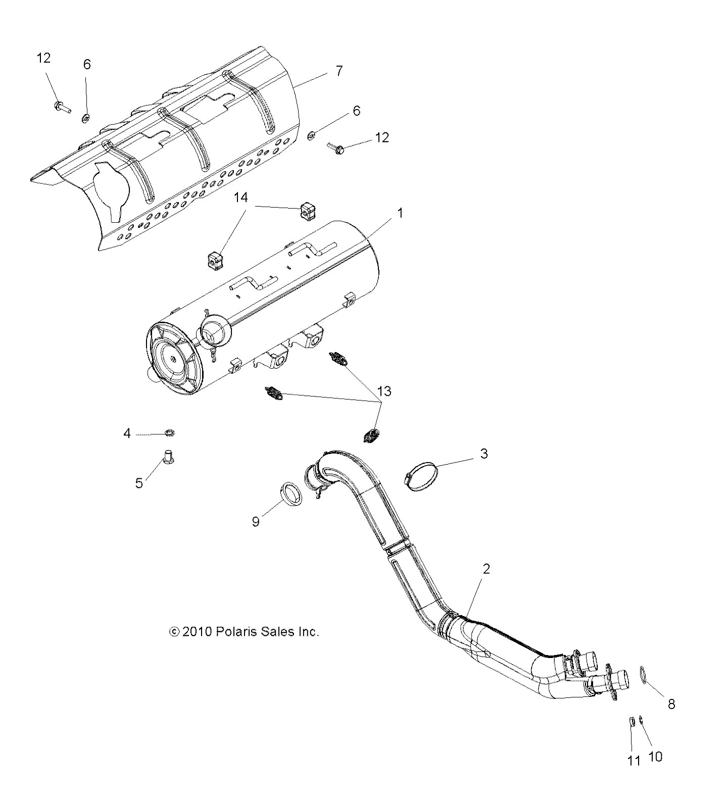 ENGINE, EXHAUST - A11TN85AA (49ATVEXHAUST11SPX2850)