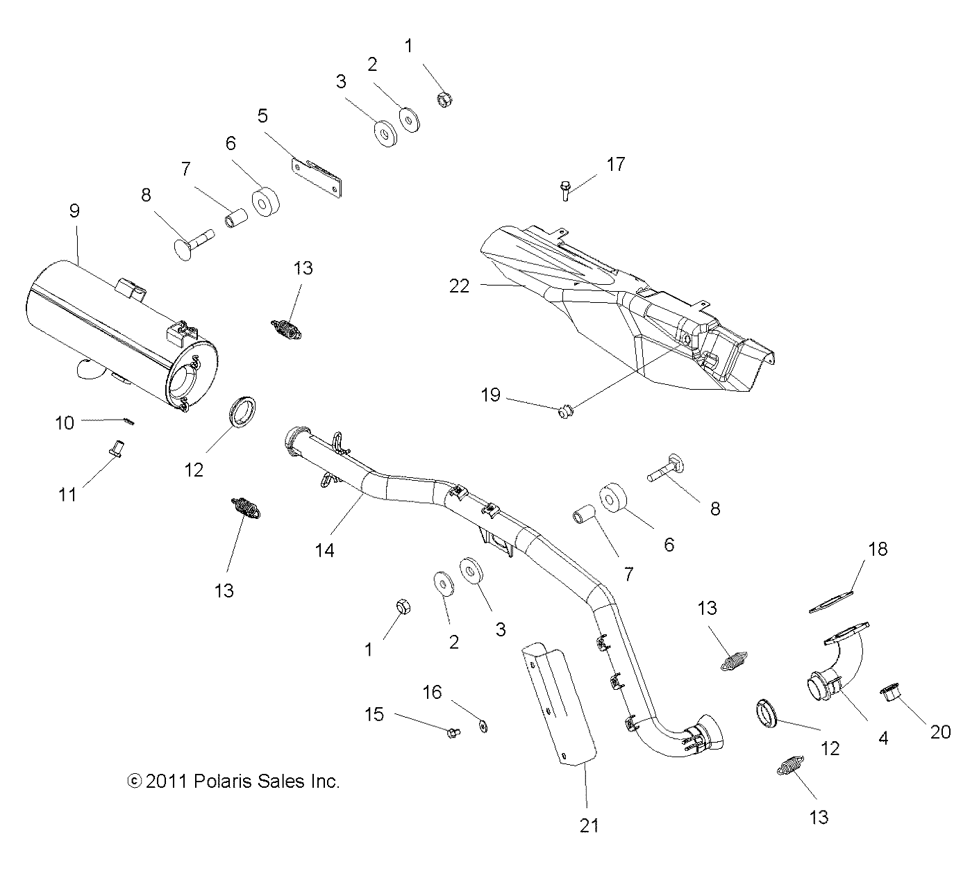 ENGINE, EXHAUST - A14MB46TH (49ATVEXHAUST12SP500)