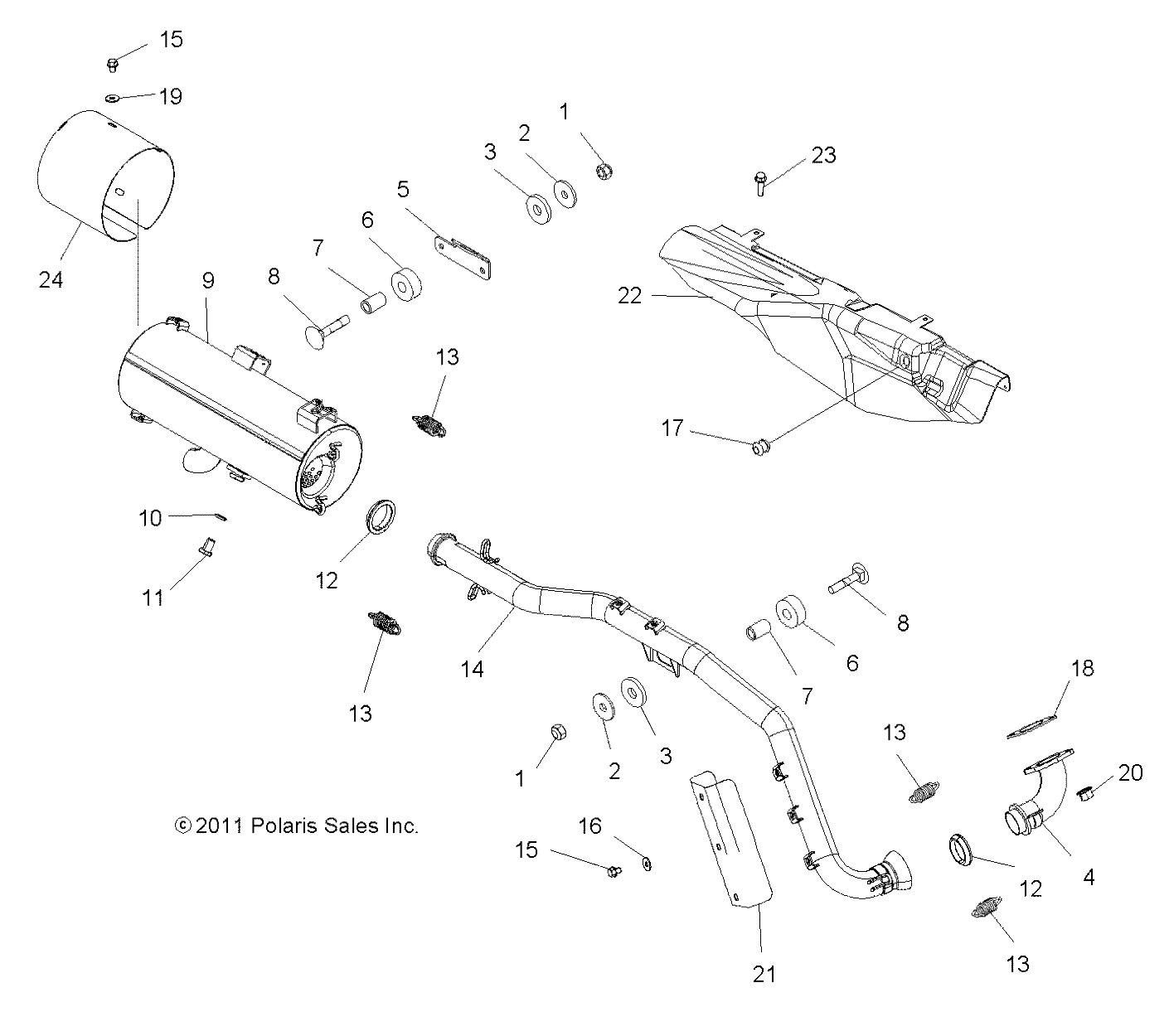 ENGINE, EXHAUST - A13MN50ET/EX (49ATVEXHAUST12SP500TR)