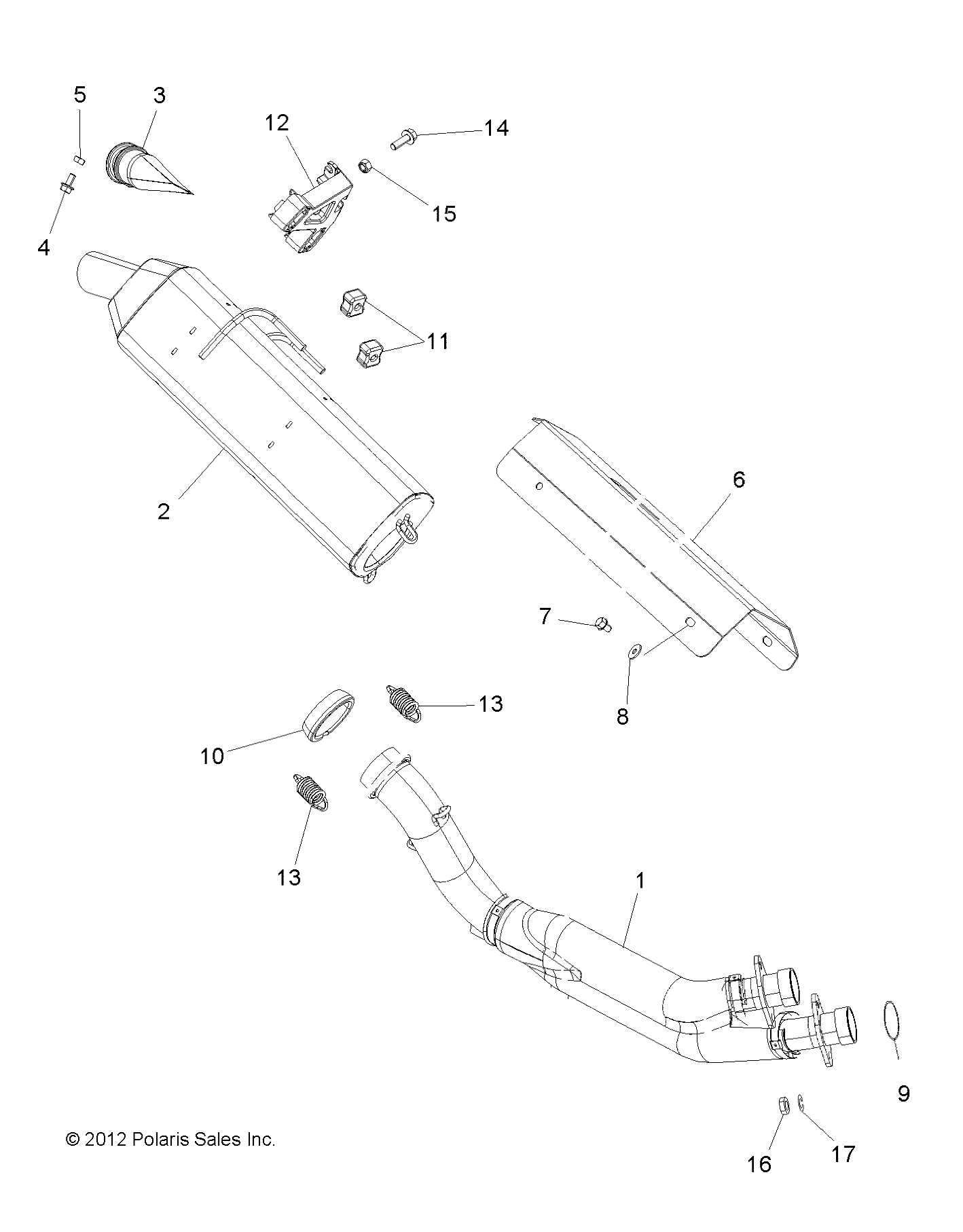 ENGINE, EXHAUST - A13GH85AJ/EAK (49ATVEXHAUST13850SCRAM)