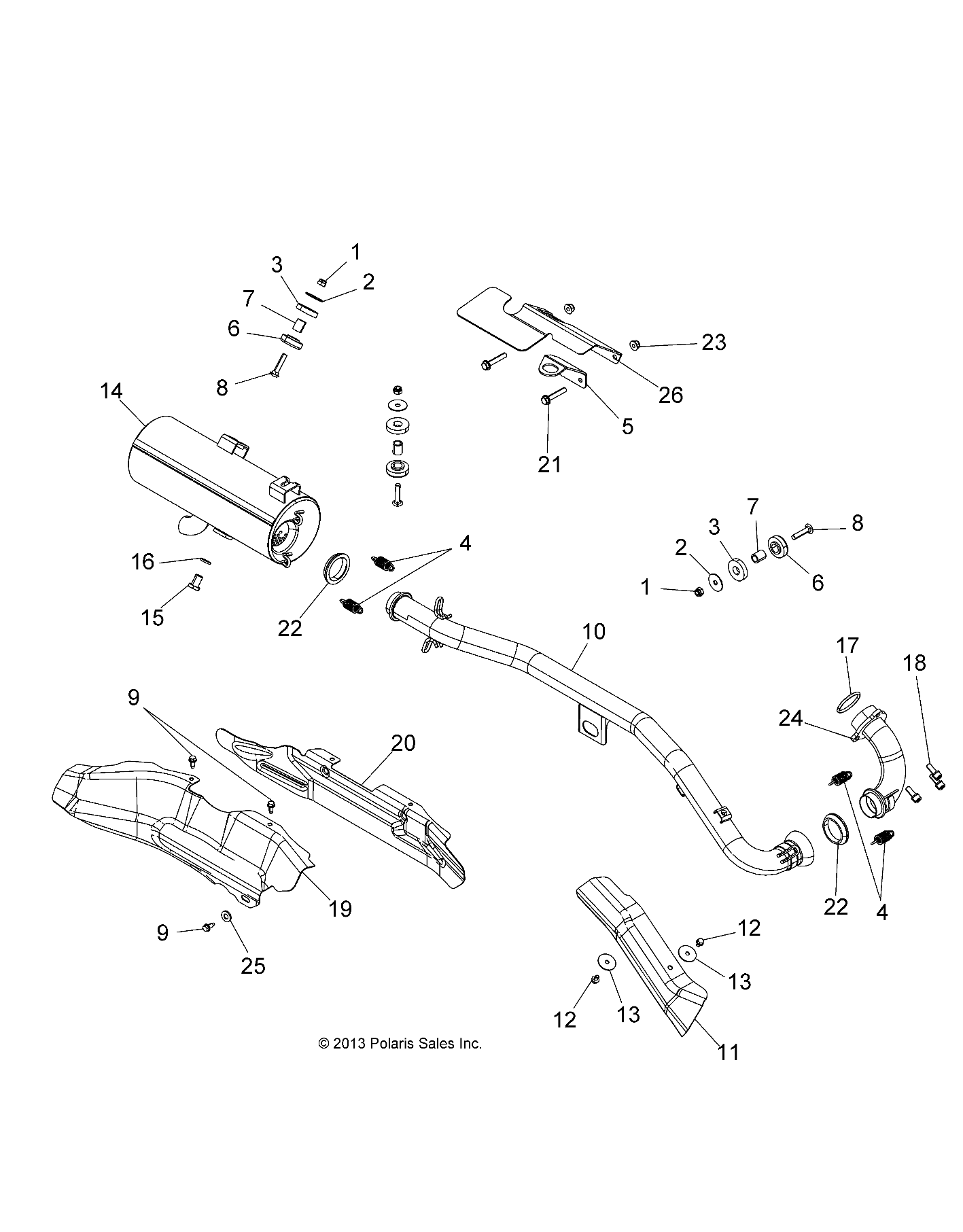 ENGINE, EXHAUST - A14MX5ETH (49ATVEXHAUST14570UTE)