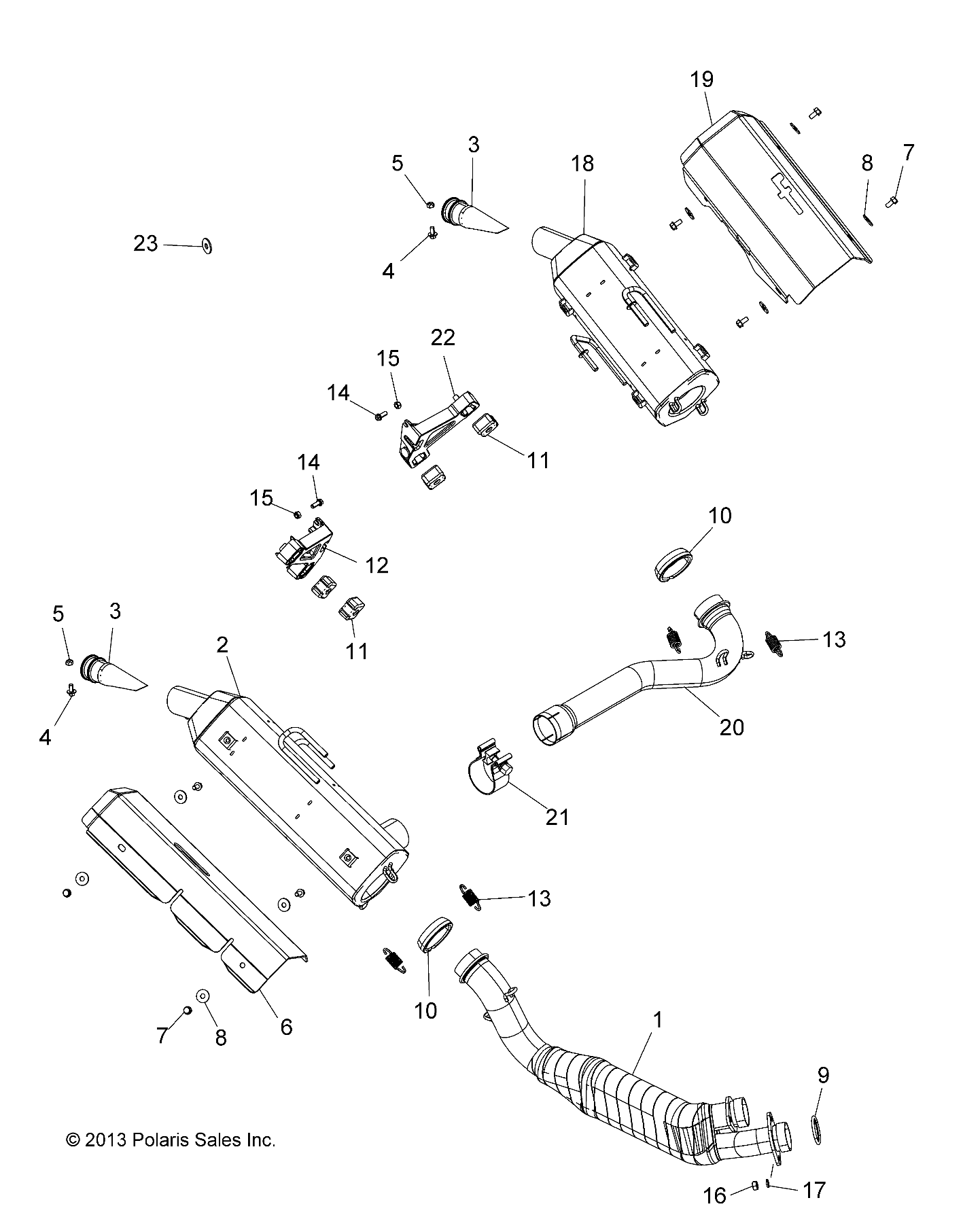 ENGINE, EXHAUST - A15SVE95FW (49ATVEXHAUST14SCRAM)