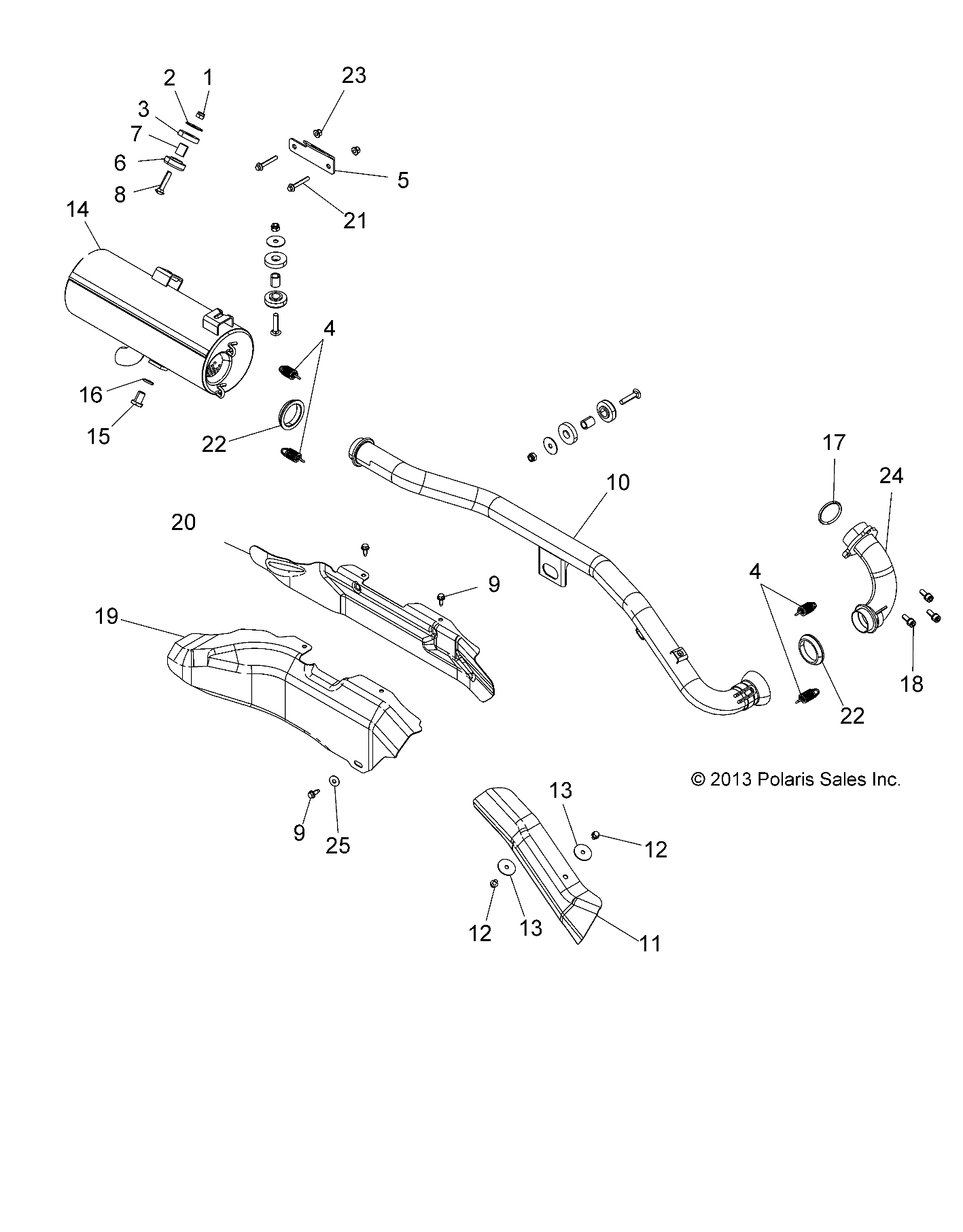 ENGINE, EXHAUST - A15SEH57AD (49ATVEXHAUST14SP570)