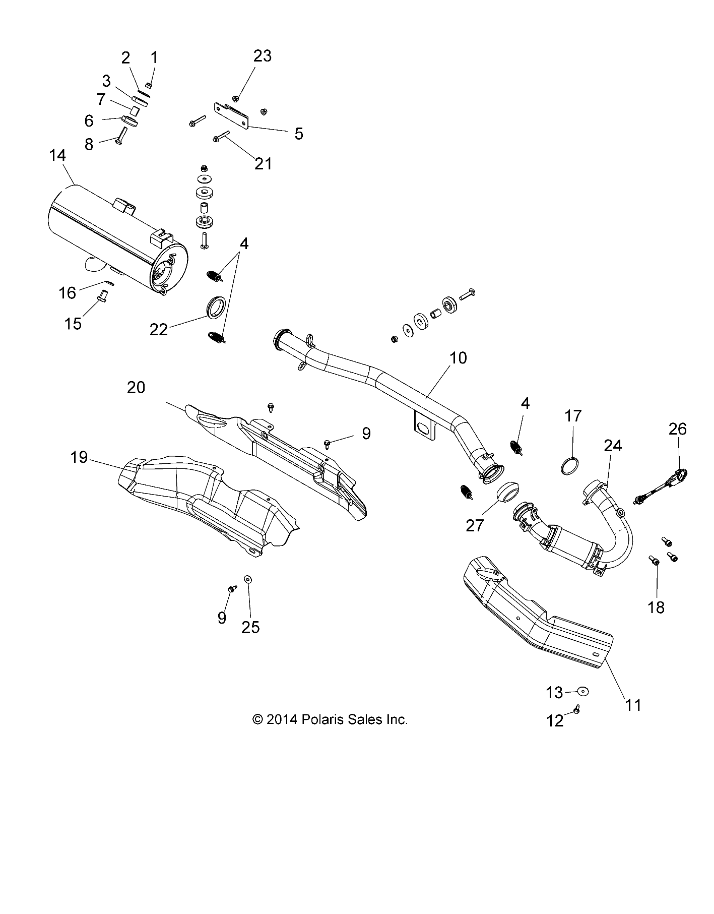 ENGINE, EXHAUST - A16SEB57C1/C2/SEC57C1/C2/CL/SBB57C1 (49ATVEXHAUST15QUAD)