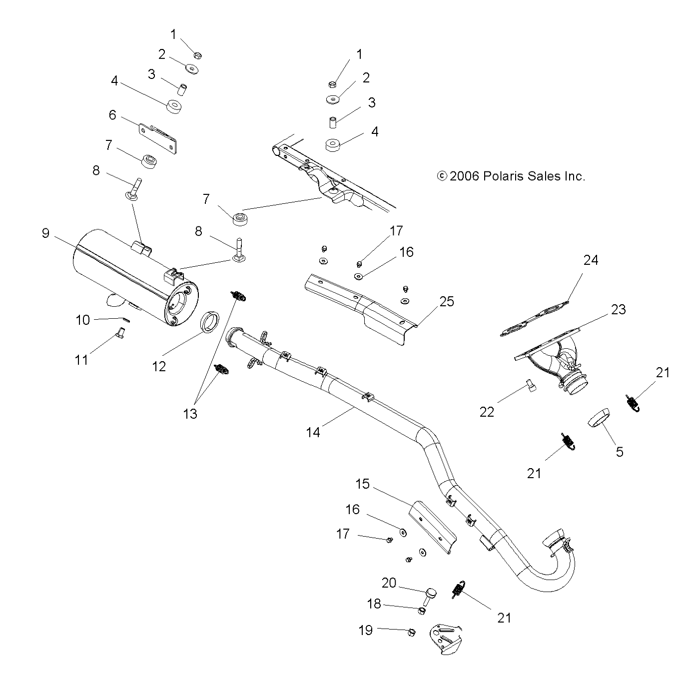 EXHAUST SYSTEM - A07MH76AQ/AX/AY/AZ (49ATVEXHAUST800EFI)