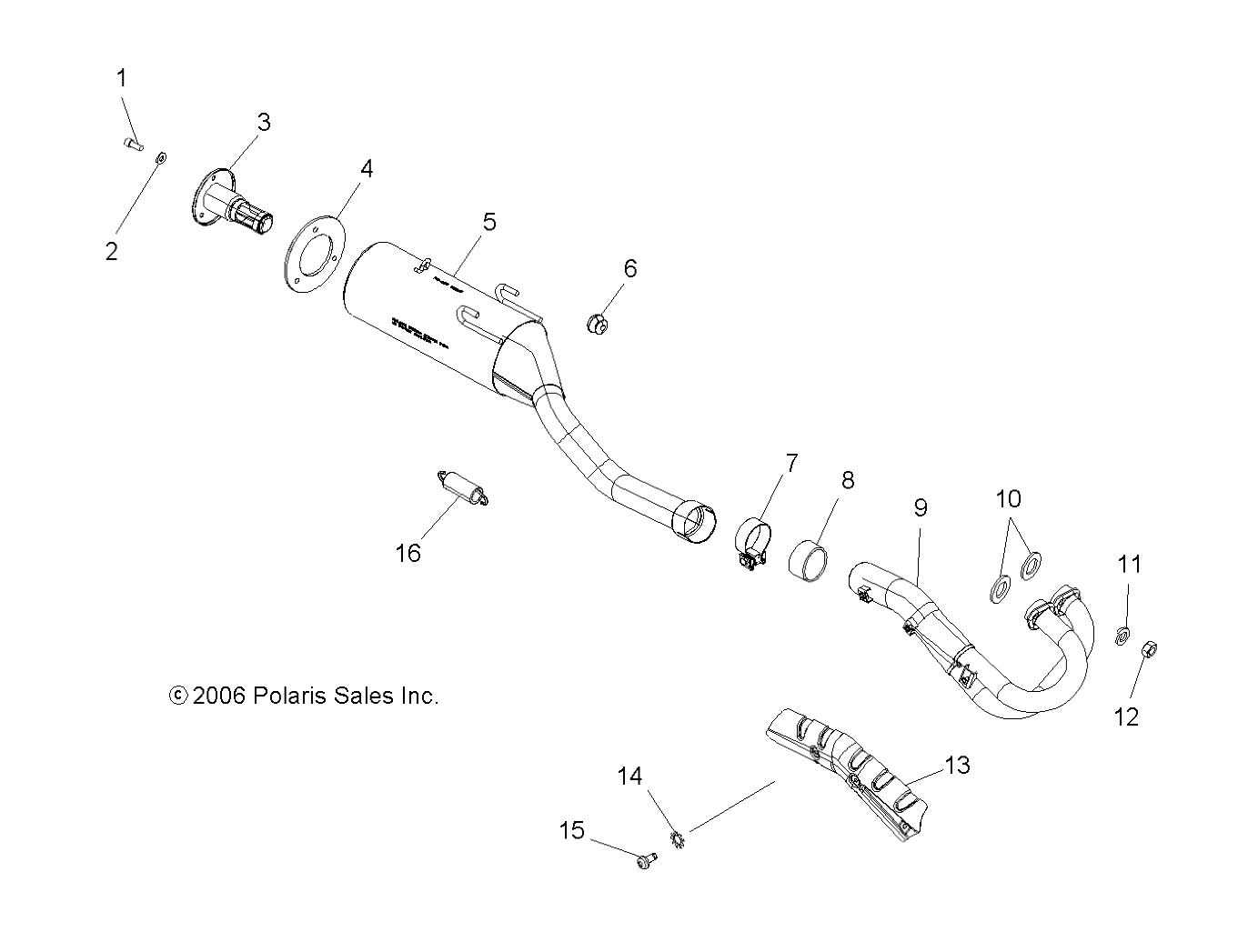 EXHAUST SYSTEM - A07GP50AA/AB (49ATVXHAUSTOUTLAW)