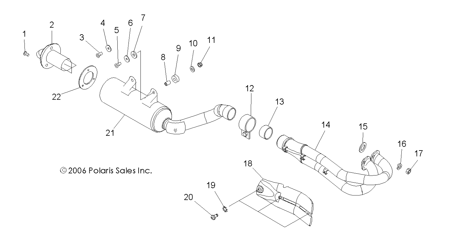 EXHAUST SYSTEM - A07GJ50AA/AB/AC (49ATVEXHAUSTPRED500)