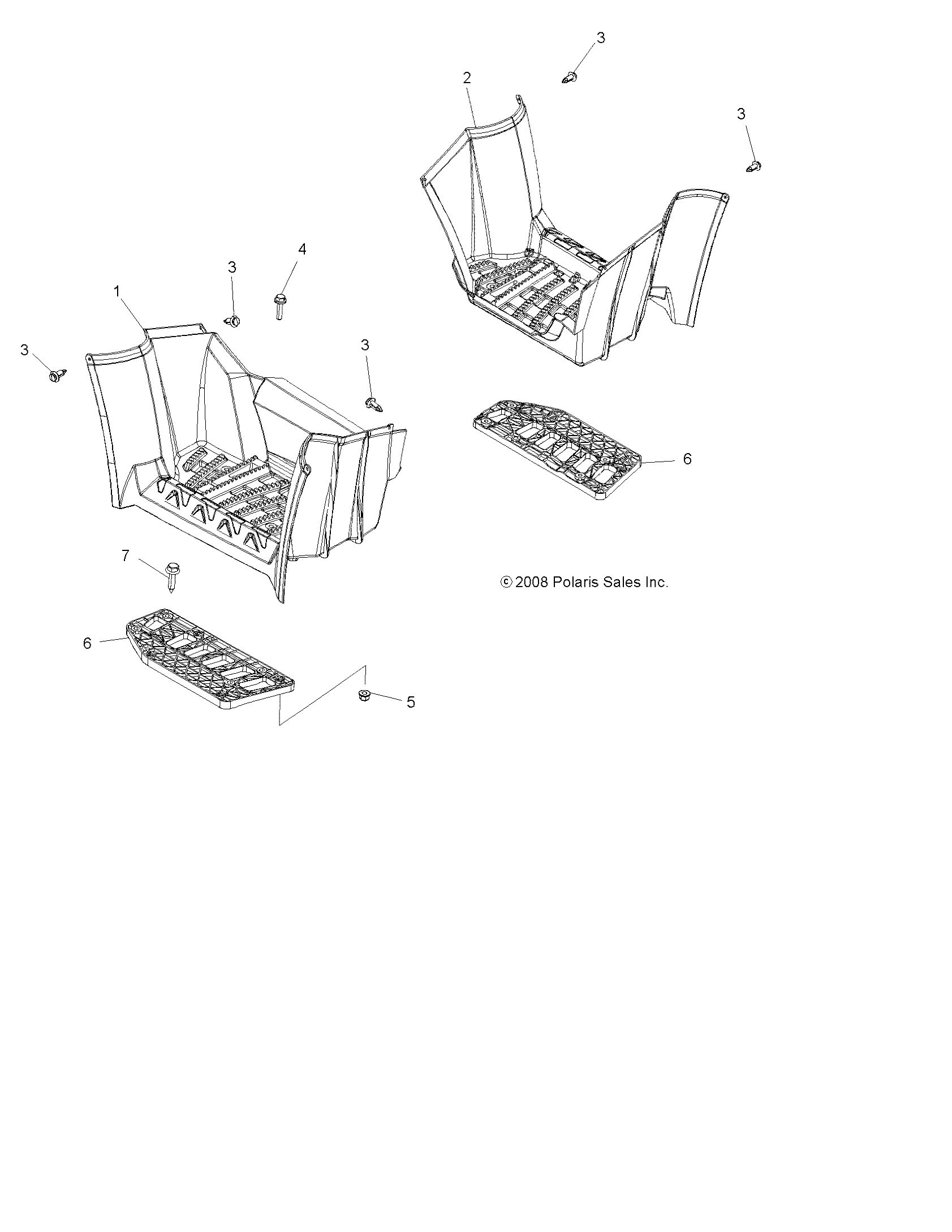 BODY, FOOTWELLS - A09ZX85/8X ALL OPTIONS (49ATVFOOTWELL09SPXP550)