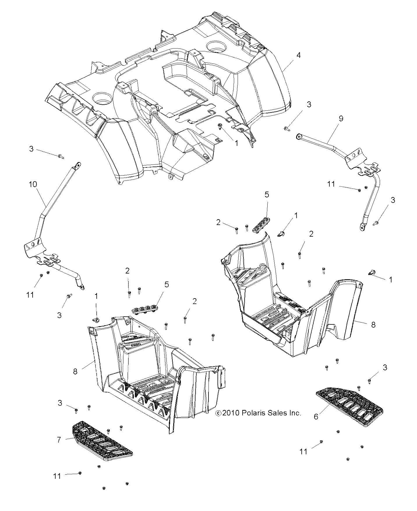 BODY, REAR CAB and FOOTWELL - A13DN8EFW (49ATVFOOTWELL11SPTRG550)