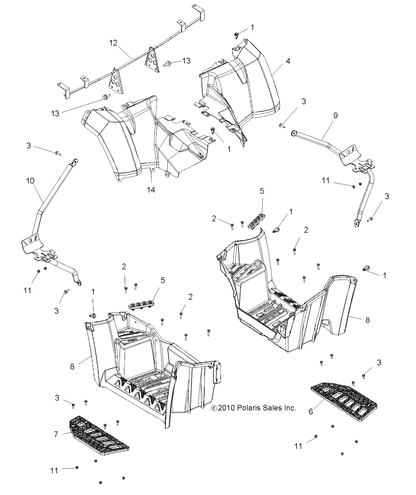 BODY, REAR CAB and FOOTWELL - A14TN5EAA/EAD (49ATVFOOTWELL11SPX2550)