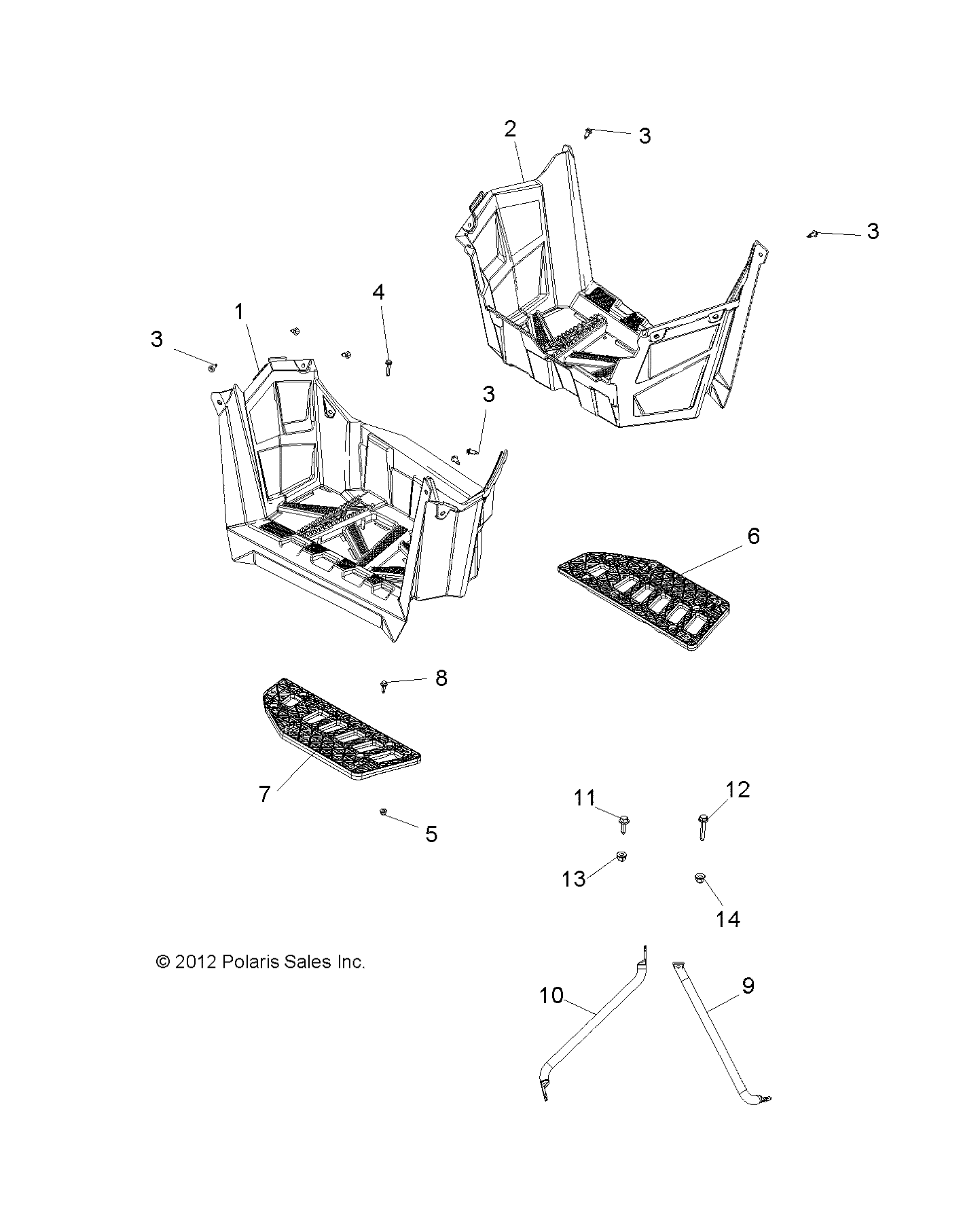 BODY, FOOTWELLS - A13GH85AJ/EAK (49ATVFOOTWELL13850SCRAM)