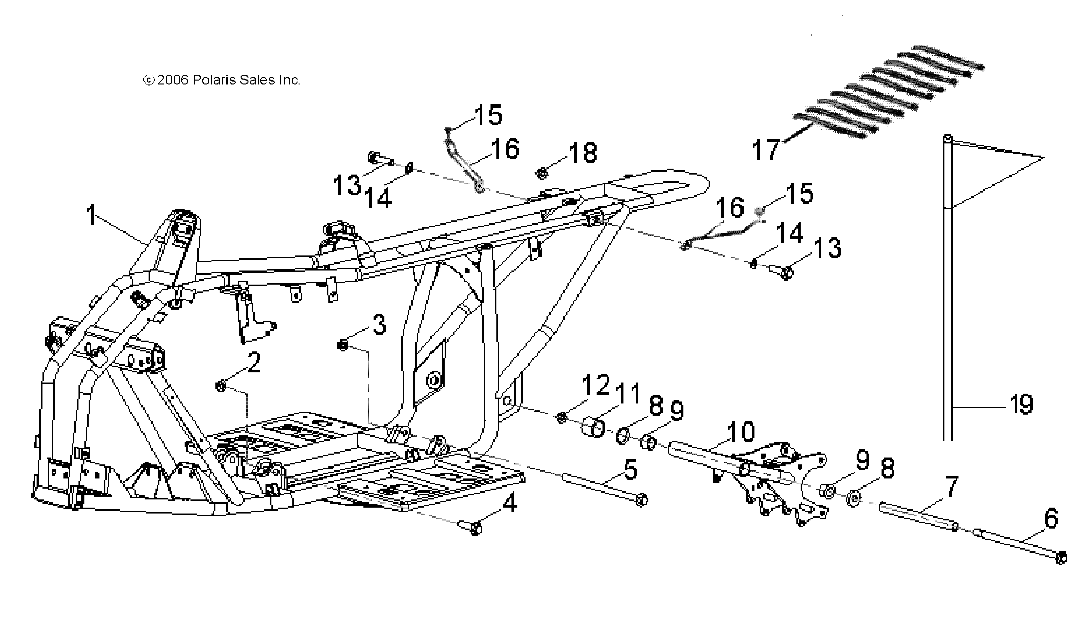 FRAME BODY - A07KA09AA/AB/AD (49ATVFRAME07OTLW90)