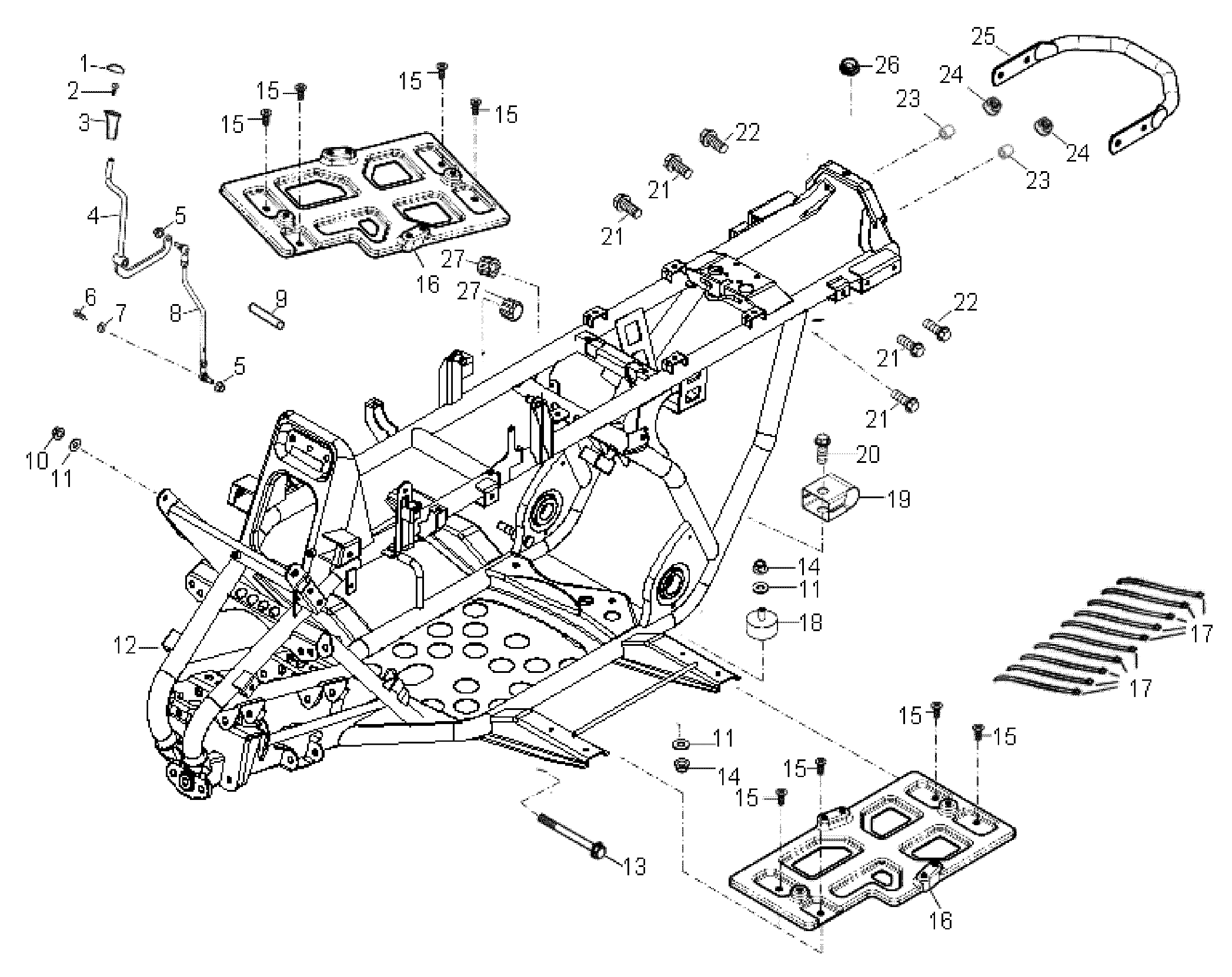 FRAME BODY - A07SB20AA (49ATVFRAME07SAW)