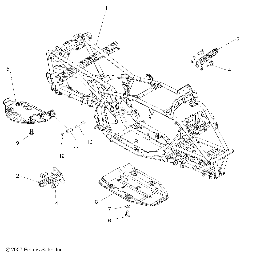 CHASSIS, FRAME - A08GP52AA (49ATVFRAME08OUT525)